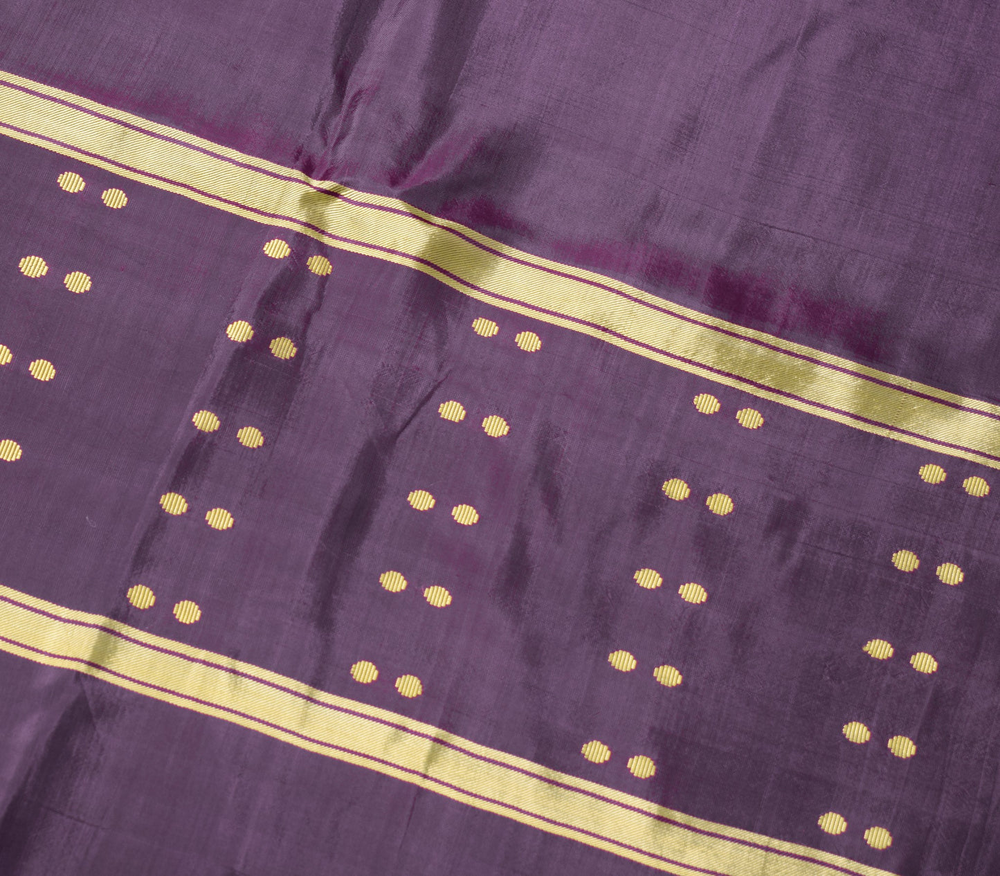 Sushila Vintage Handwoven Indian Saree Pure Silk Purple Floral Check Sari Fabric