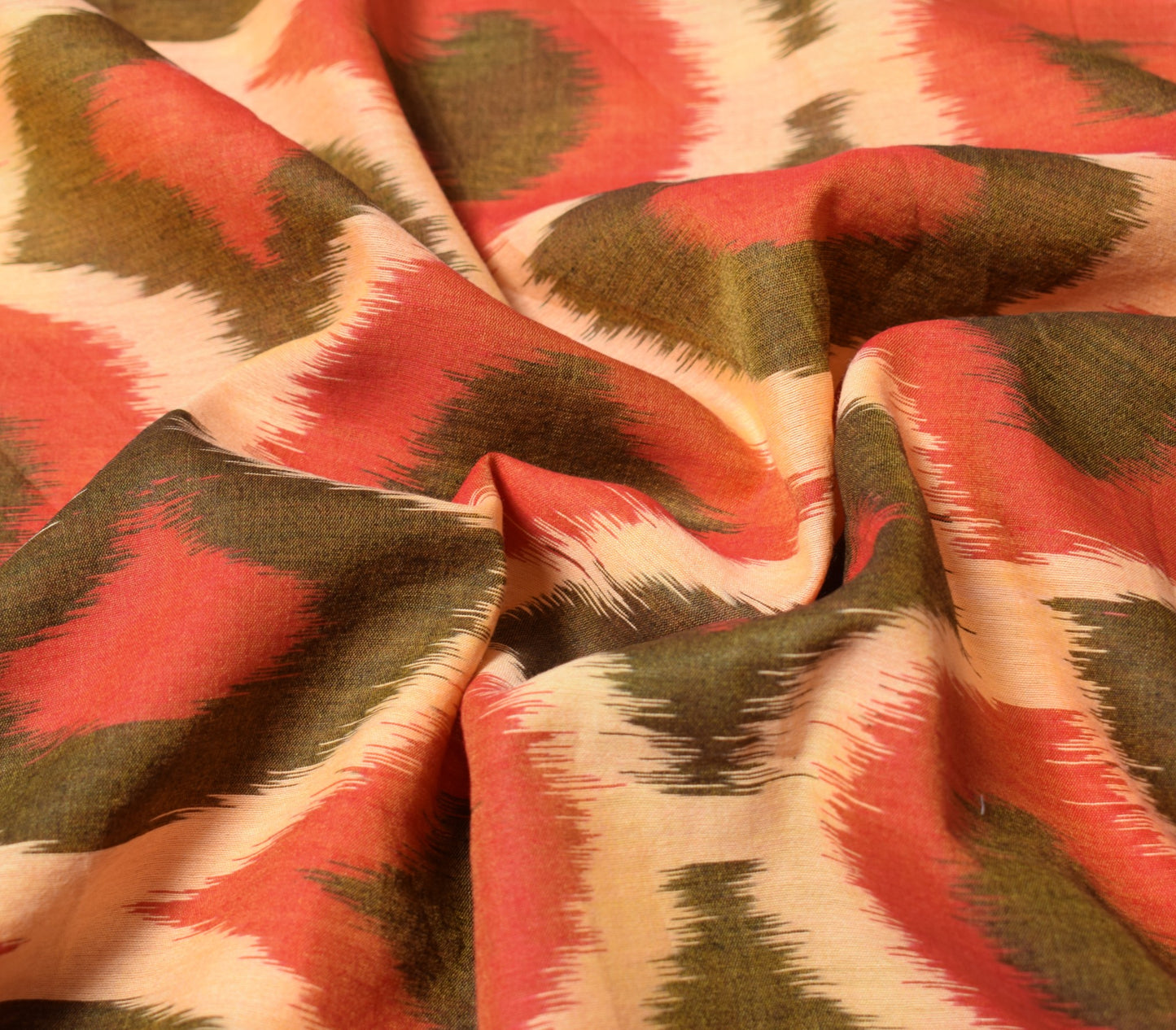 Sushila Vintage Cream Saree Pochampally Hand Woven Ikat Pure Cotton Silk Sari
