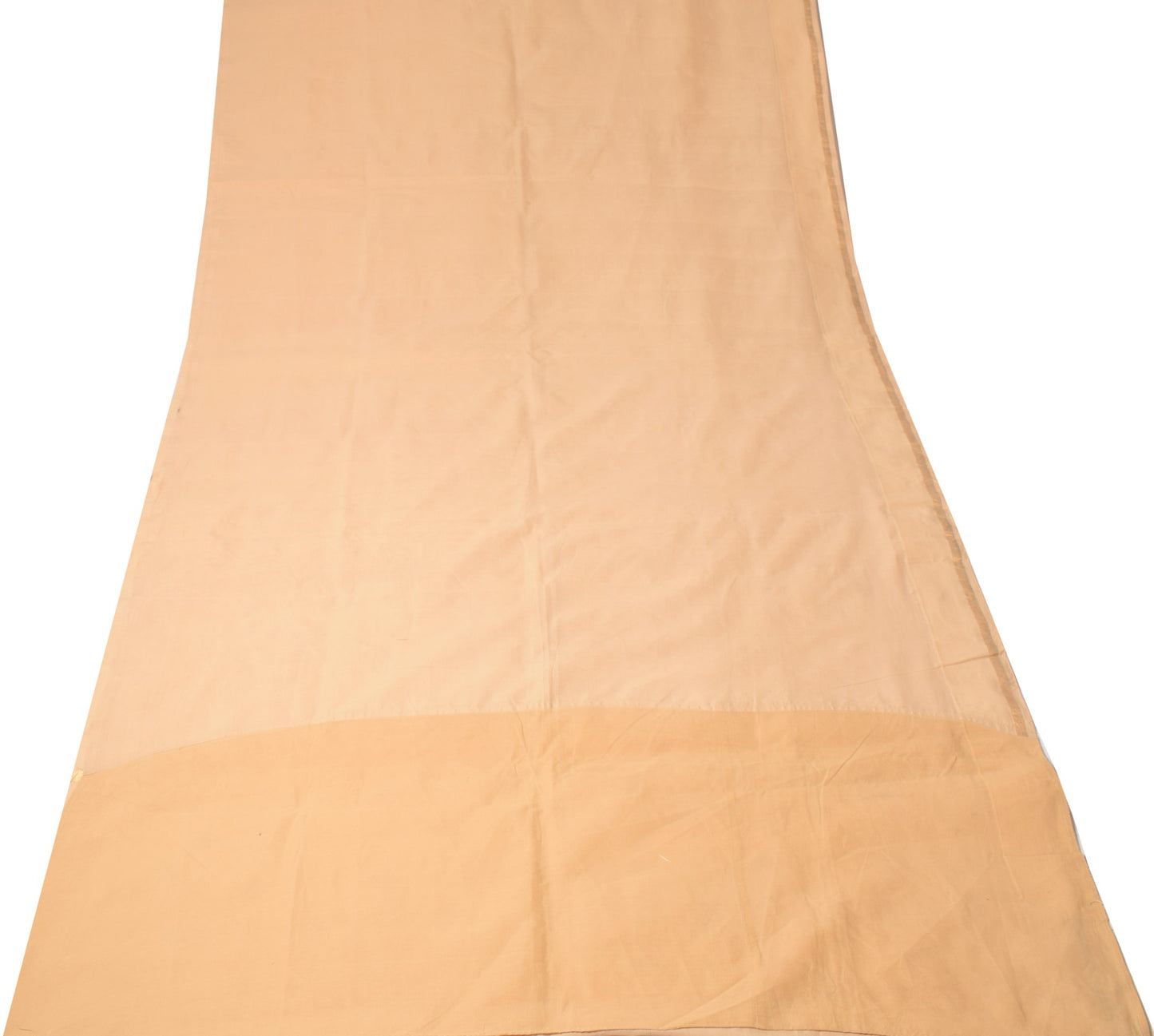 Sushila Vintage Zari Woven Saree Pure Cotton Floral Peach Sari 6 YD Craft Fabric