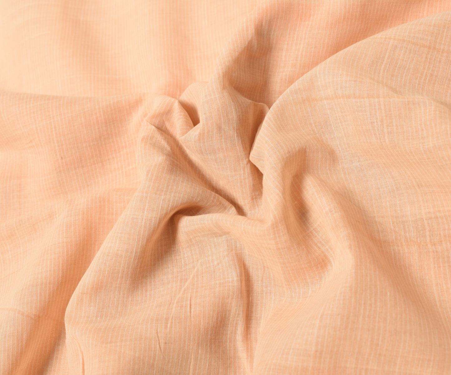 Sushila Vintage Peach Pure Cotton Saree Orange Brocade Border Pallu Sari Fabric