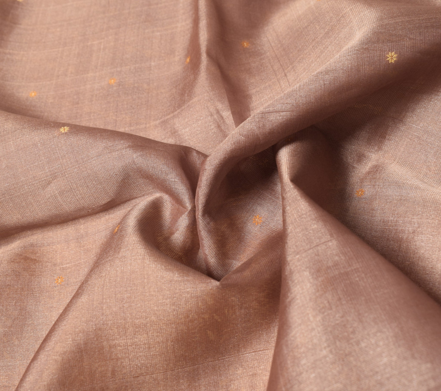 Sushila Vintage Brown Floral Saree Pure Silk Woven Indian 6 YD Sari Craft Fabric