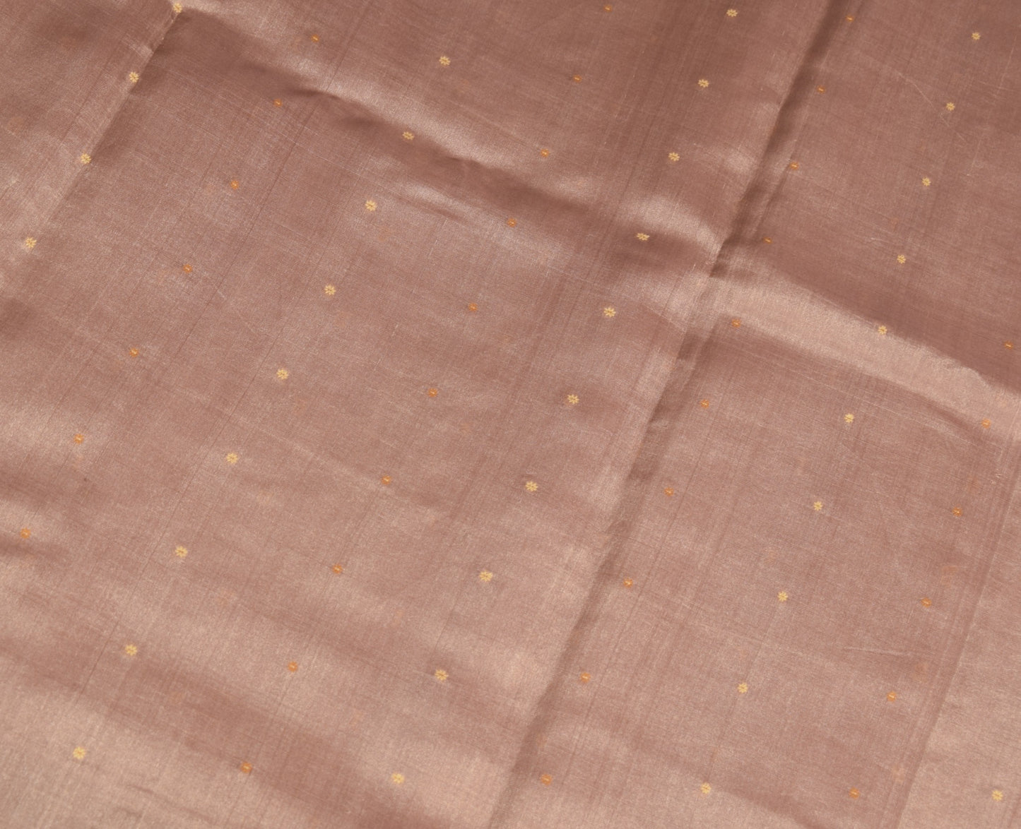Sushila Vintage Brown Floral Saree Pure Silk Woven Indian 6 YD Sari Craft Fabric