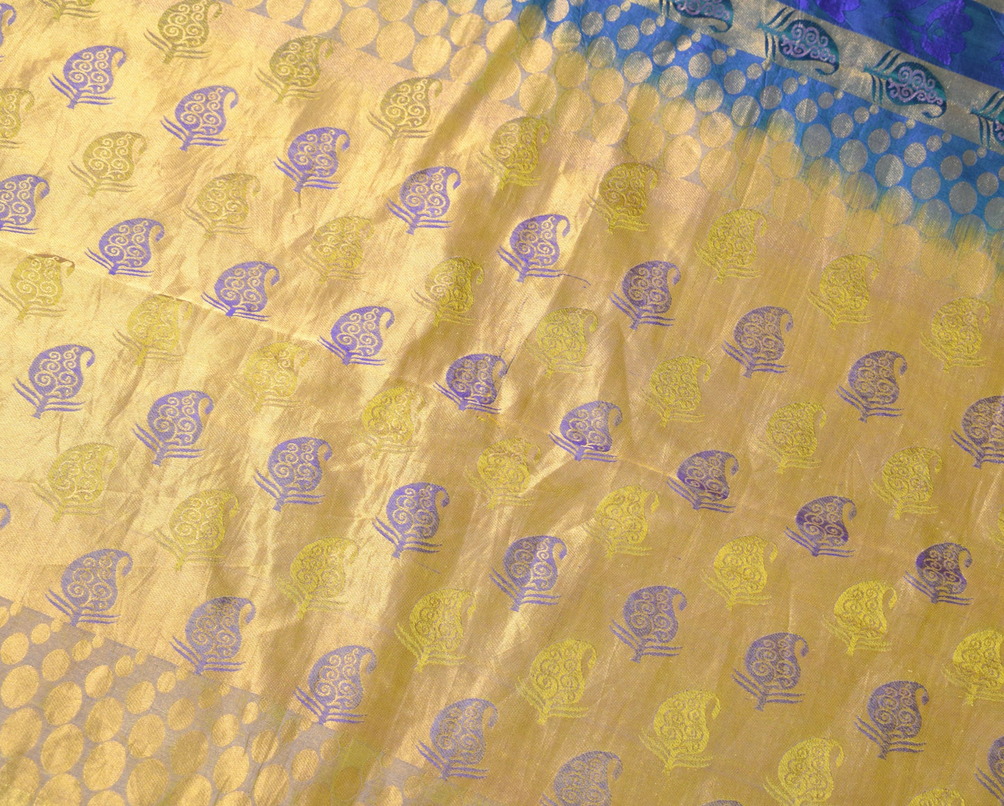 Sushila Vintage Heavy Purple Kanjivaram Saree Pure Silk Zari Brocade Sari Fabric
