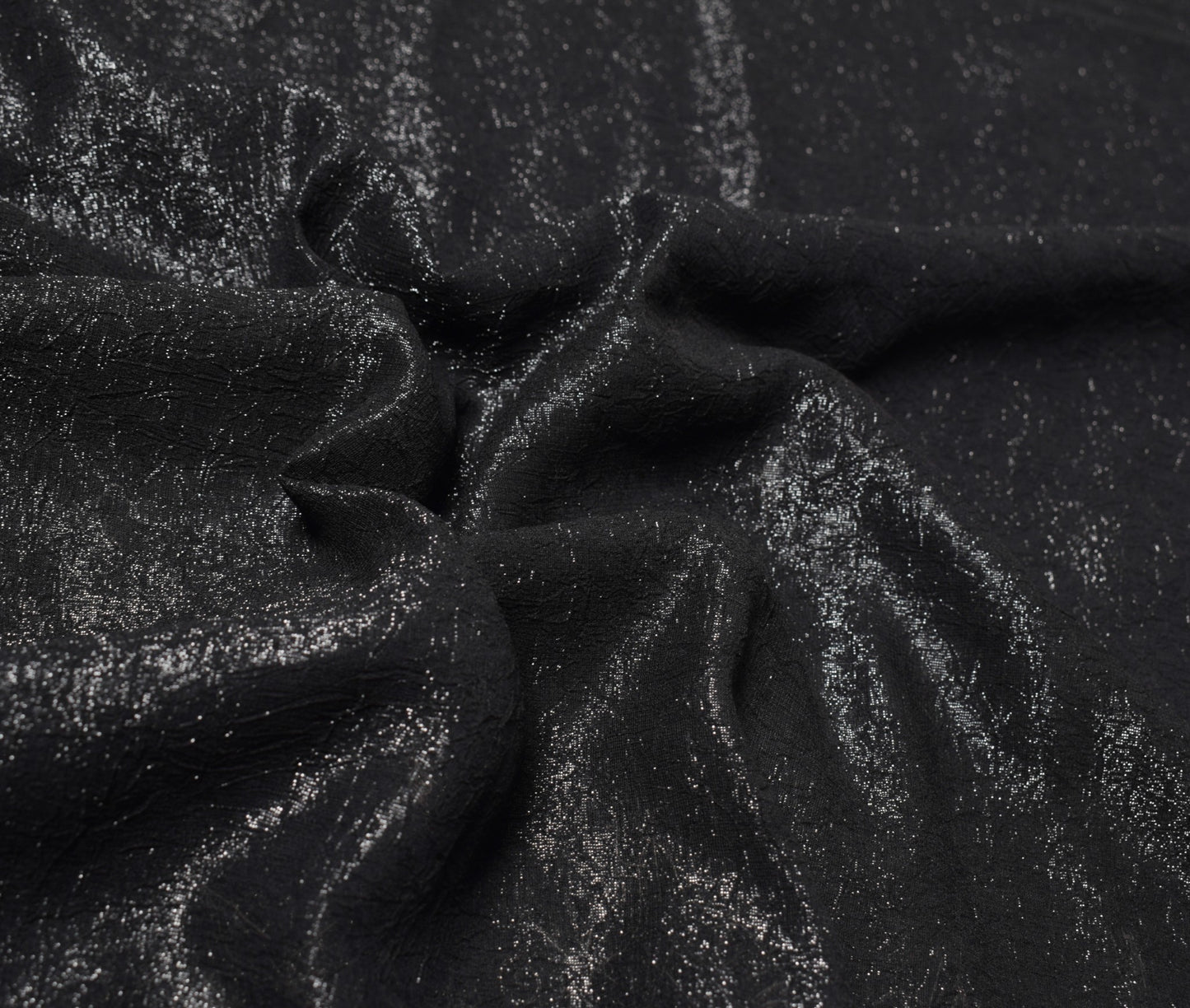 Sushila Vintage Black Cocktail Saree Hand Beaded Zardozi Shimmer 6Yd Sari Fabric