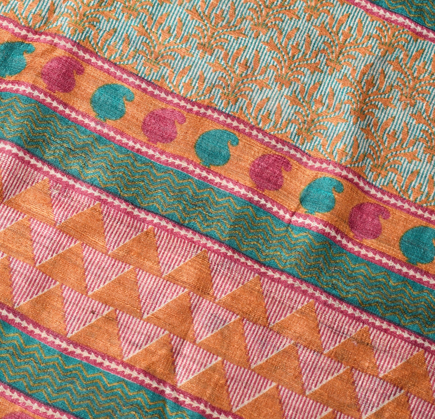 Sushila Vintage Cream Heavy Sarees Pure Handloom Khadi Print Woven Sari Fabric