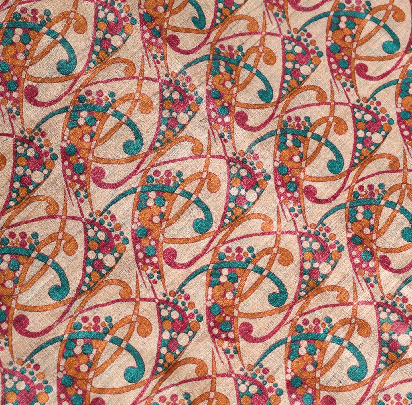 Sushila Vintage Cream Heavy Sarees Pure Handloom Khadi Print Woven Sari Fabric