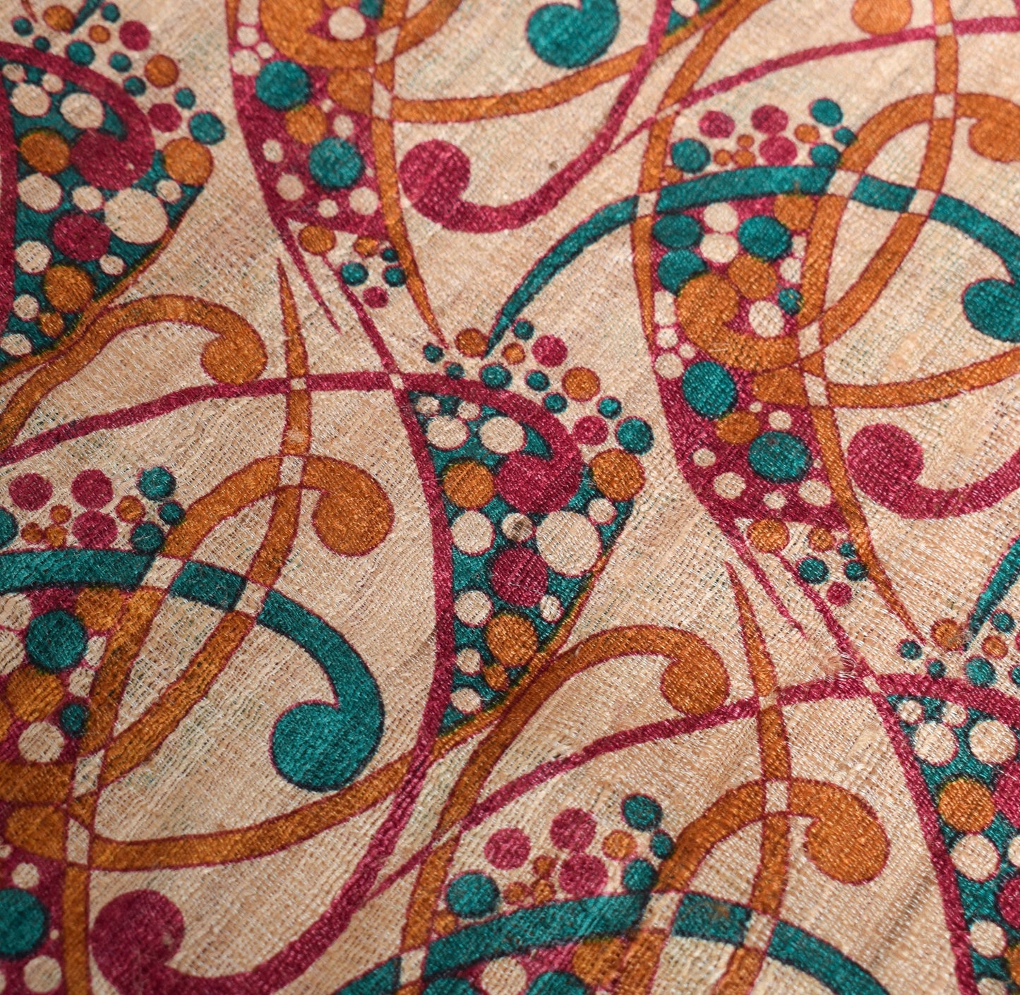 Sushila Vintage Cream Heavy Sarees Pure Handloom Khadi Print Woven Sari Fabric