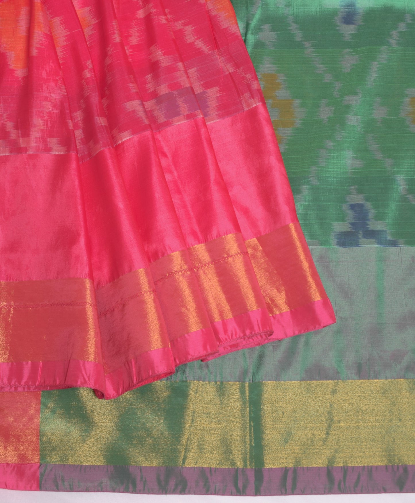 Sushila Vintage Uppada Pochampally Saree Handwoven PureSilk Magenta Craft Fabric