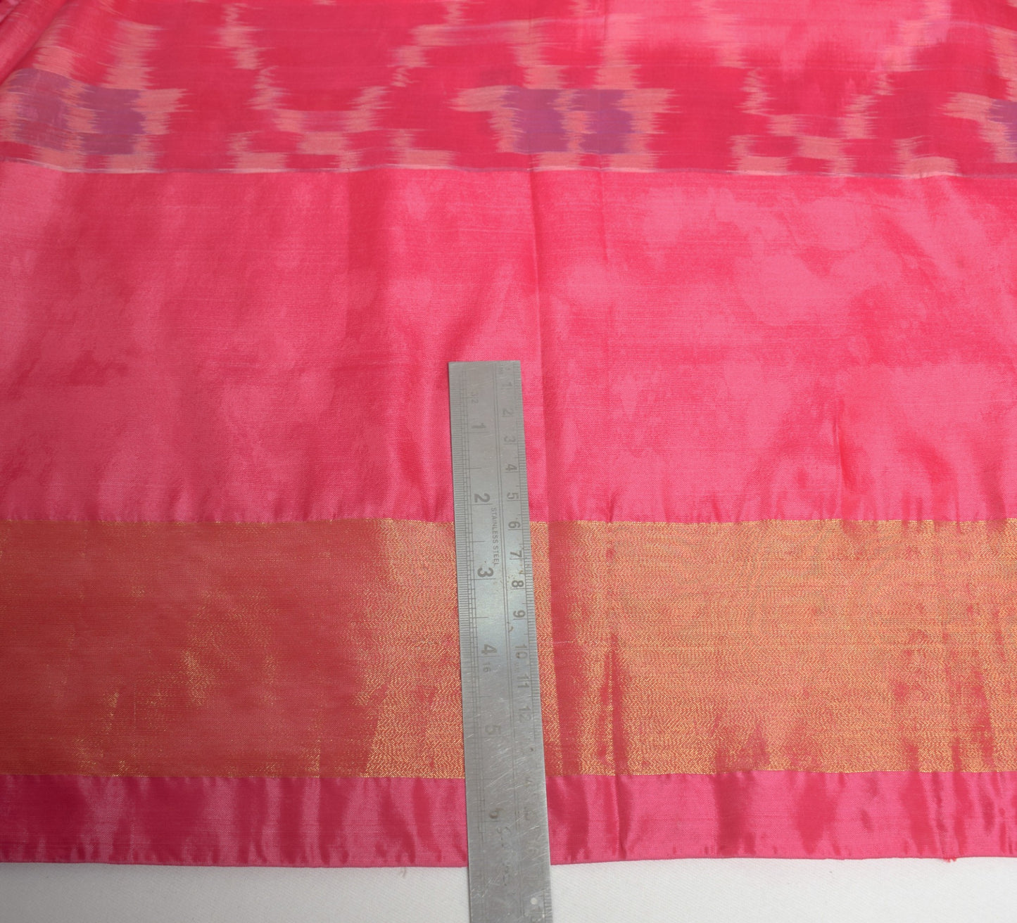 Sushila Vintage Uppada Pochampally Saree Handwoven PureSilk Magenta Craft Fabric