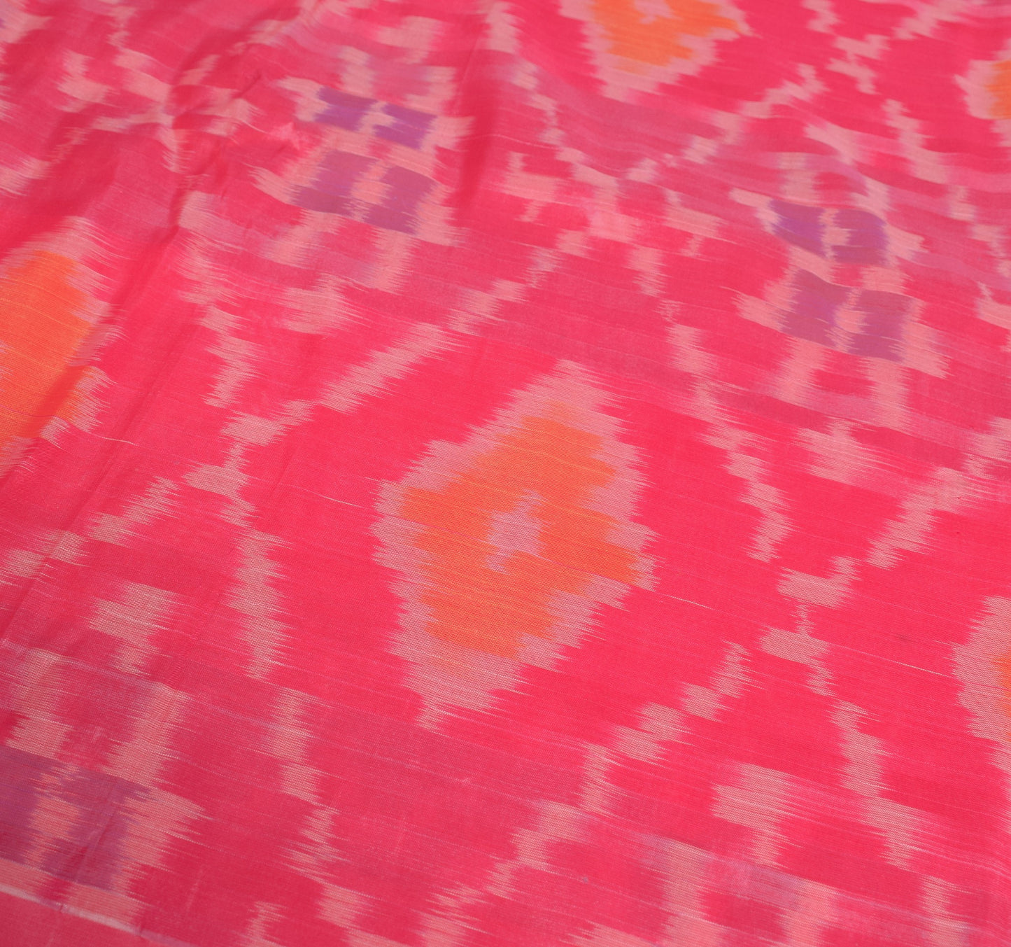 Sushila Vintage Uppada Pochampally Saree Handwoven PureSilk Magenta Craft Fabric