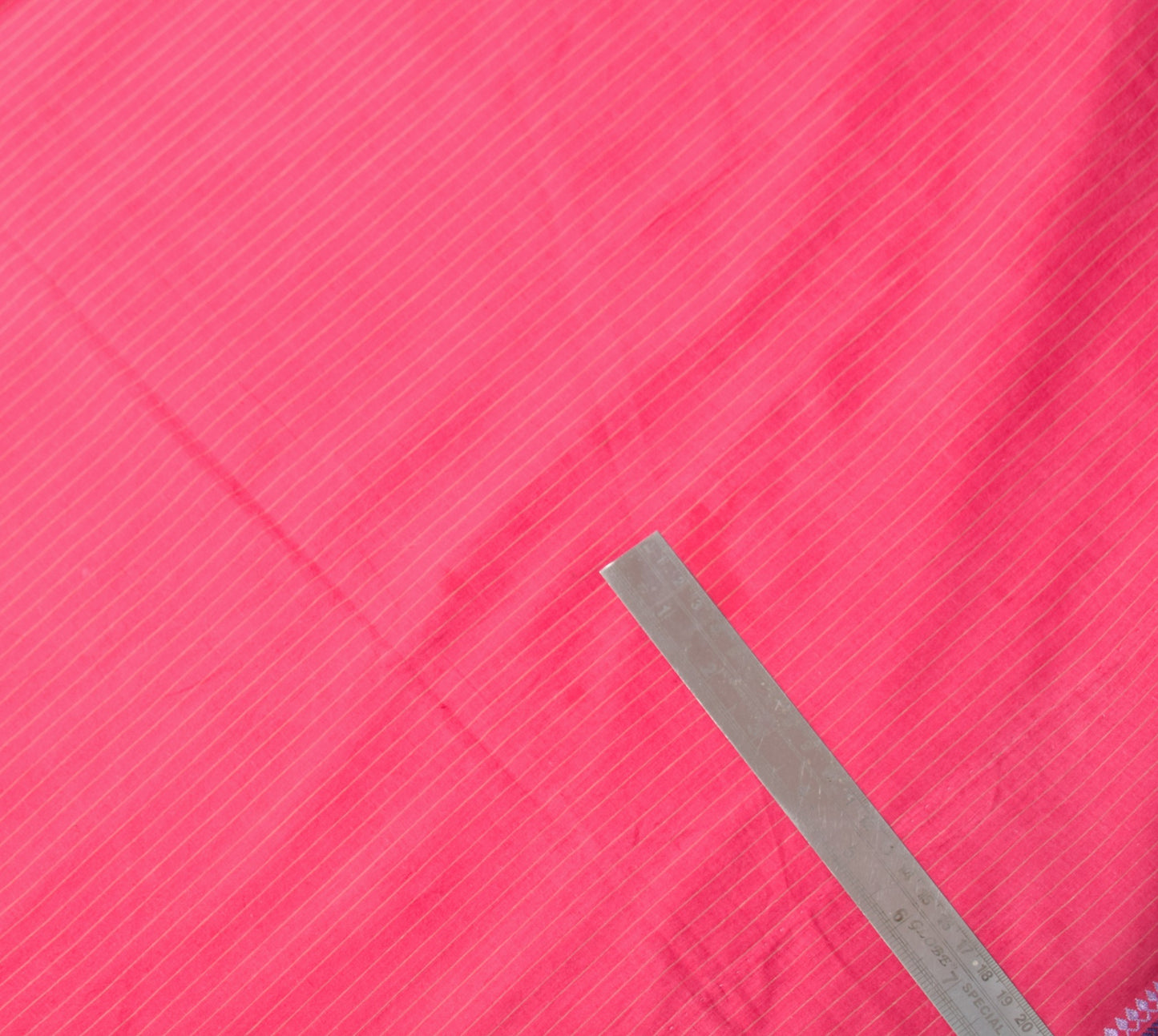 Sushila Vintage Stripes Pink Saree Pure Cotton Handloom Woven Soft Sari Fabric