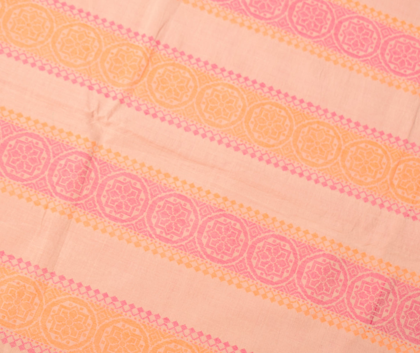 Sushila Vintage Stripes Pink Saree Pure Cotton Handloom Woven Soft Sari Fabric