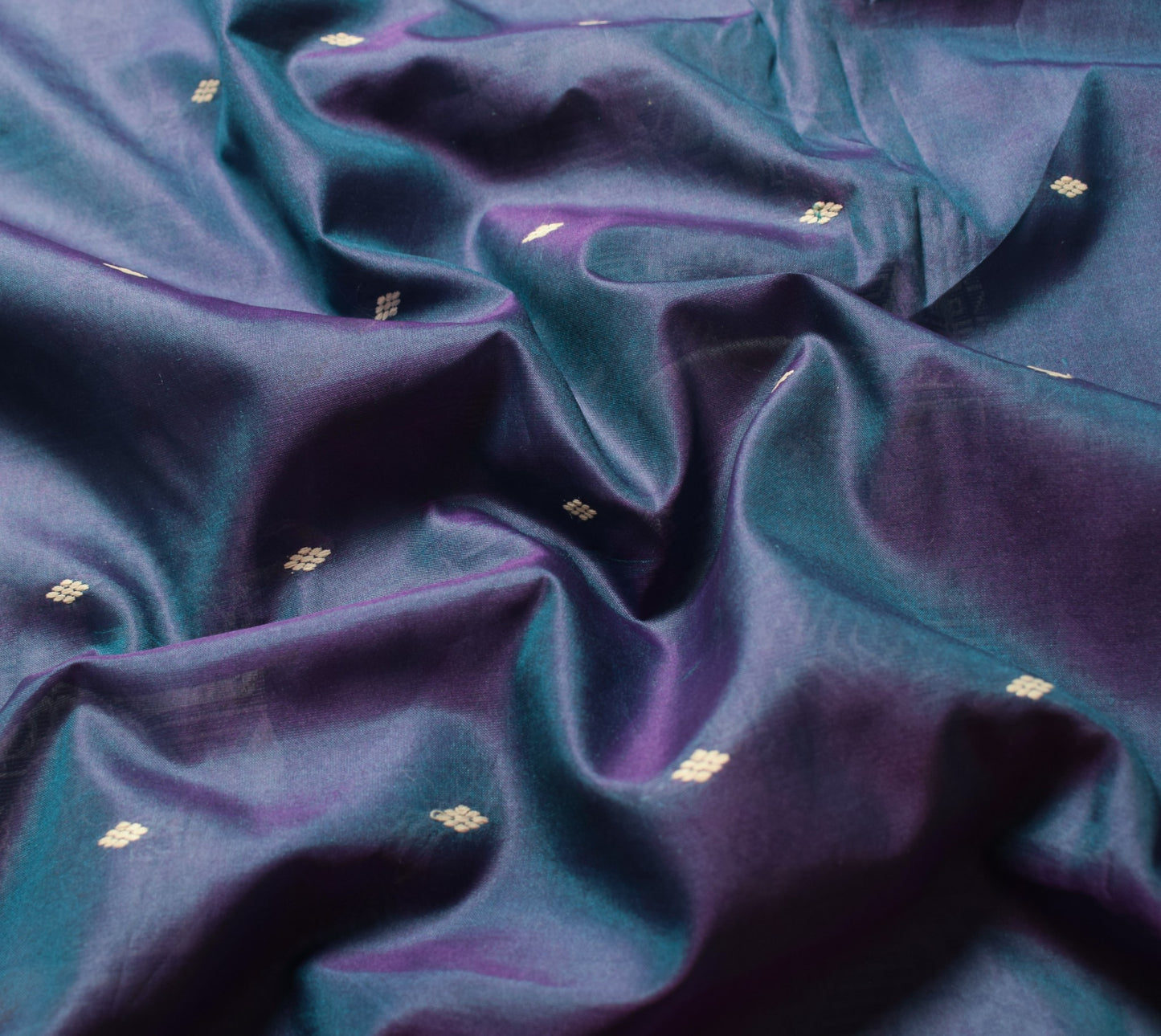 Sushila Vintage Handwoven Baluchari Saree Pure Silk Blue Soft 6 Yard Sari Fabric