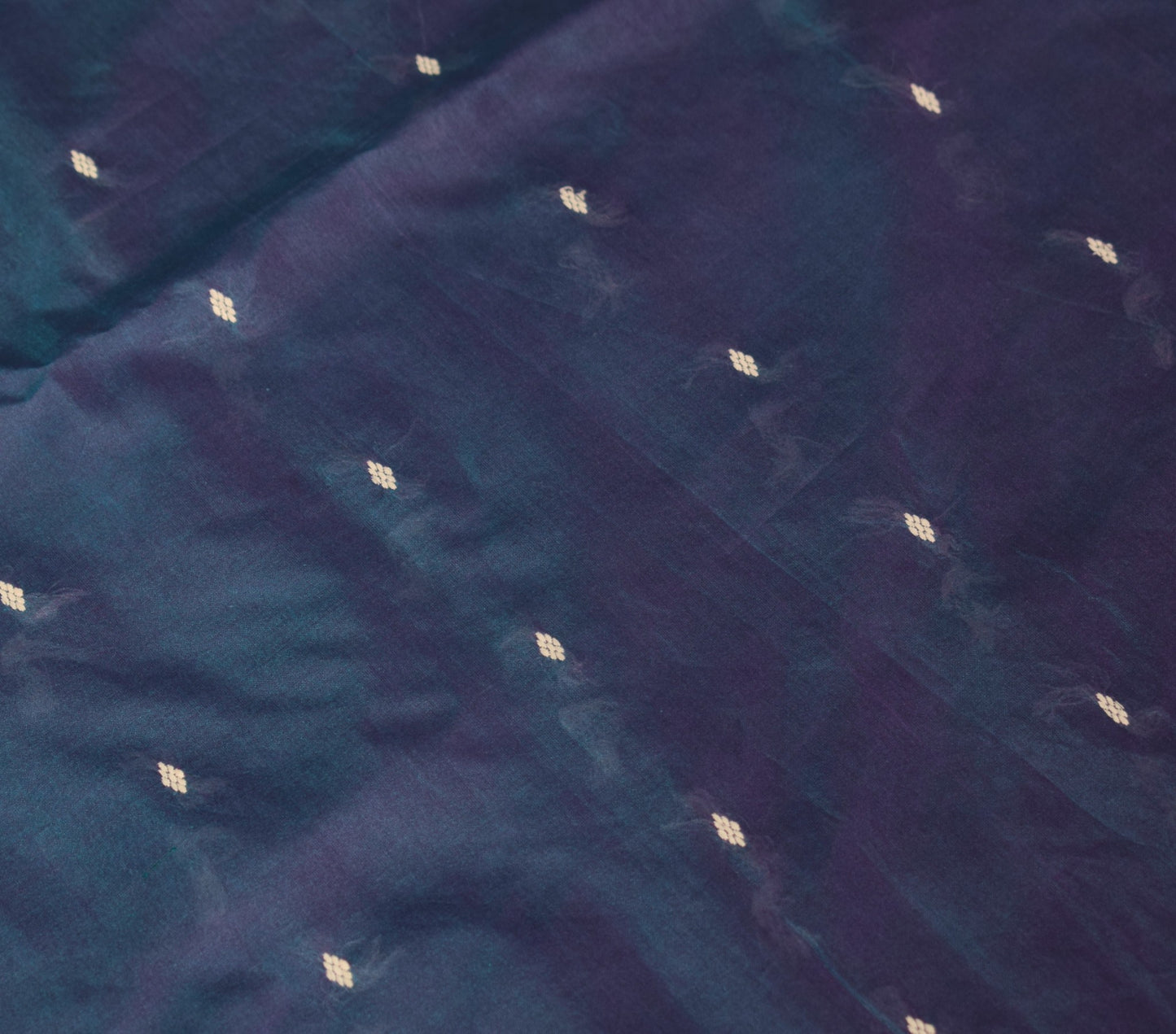 Sushila Vintage Handwoven Baluchari Saree Pure Silk Blue Soft 6 Yard Sari Fabric
