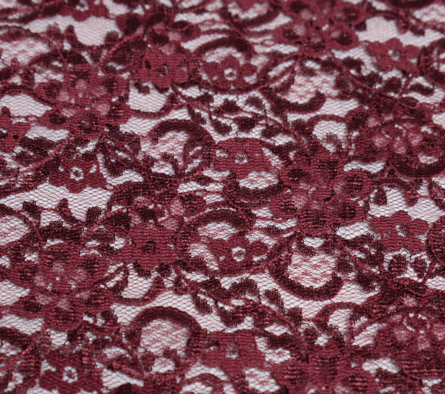 Sushila Vintage Burgundy Saree Net Mesh Floral Woven Cutwork Sari Dress Fabric