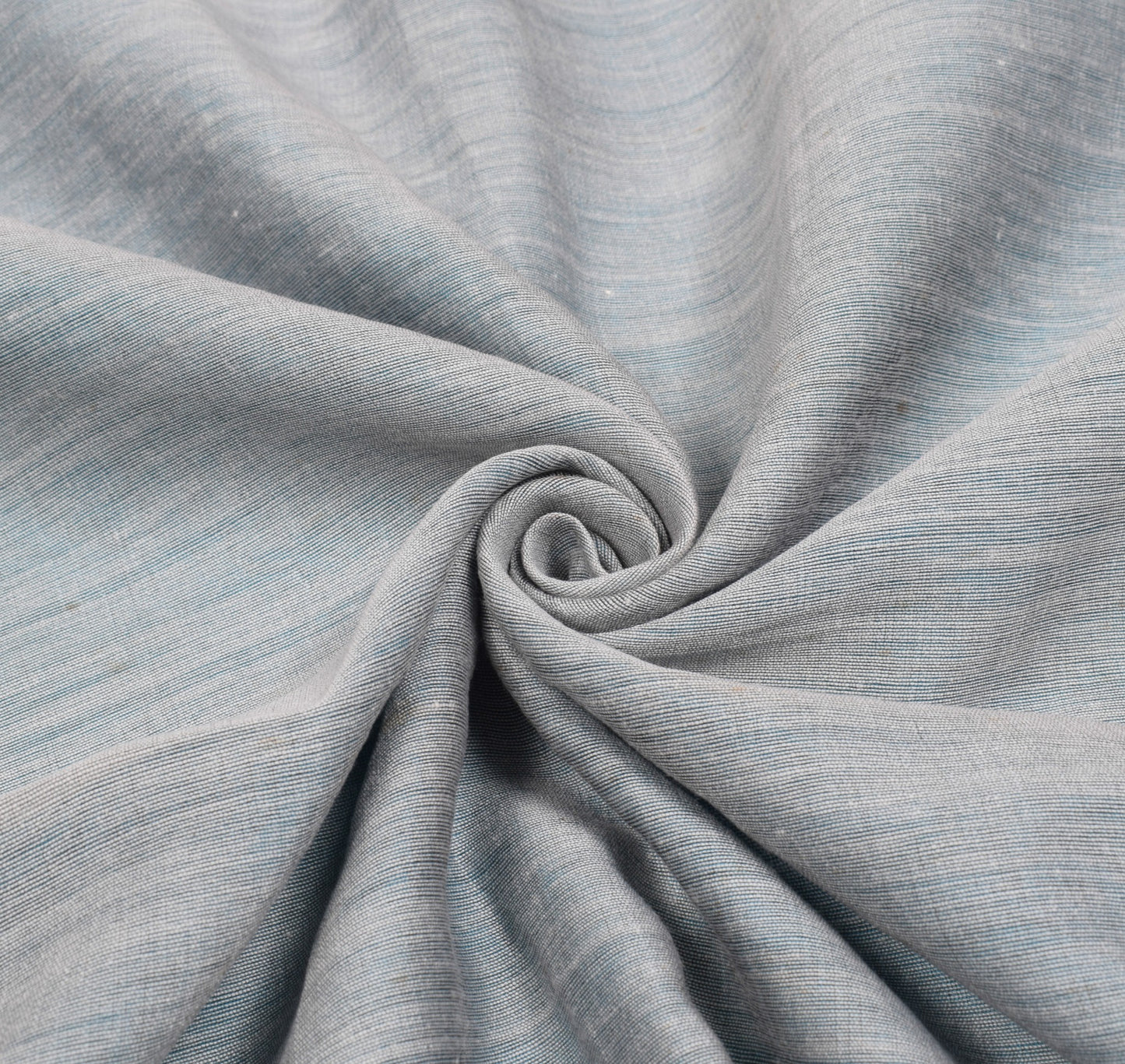 Sushila Vintage Gray Saree Turquoise Blue Pallu Handloom Art Cotton Sari Fabric