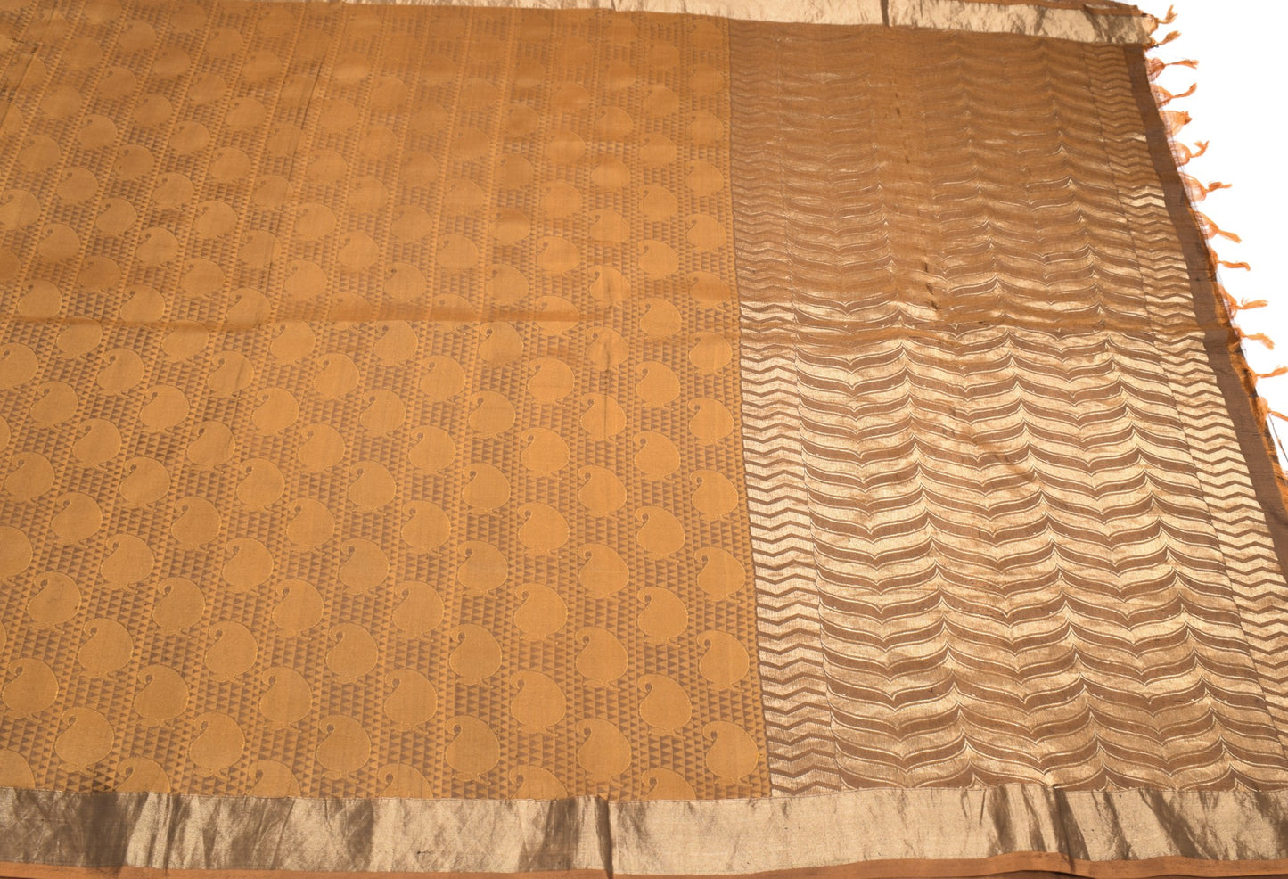 Sushila Vintage Heavy Mustard Kanjivaram Saree Pure Silk Woven Brocade 5YD Sari