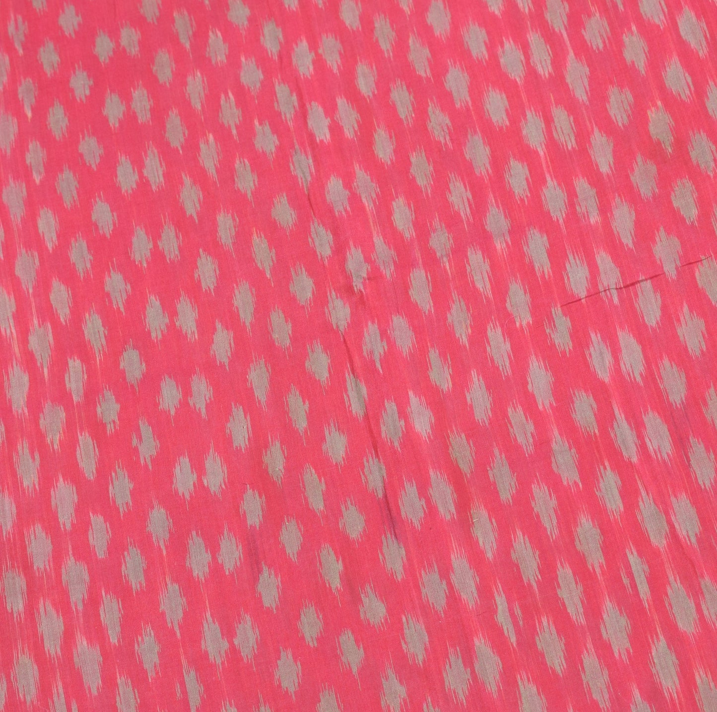 Sushila Vintage Dark Pink Saree Pochampally Handwoven Ikat Pure Cotton Silk Sari