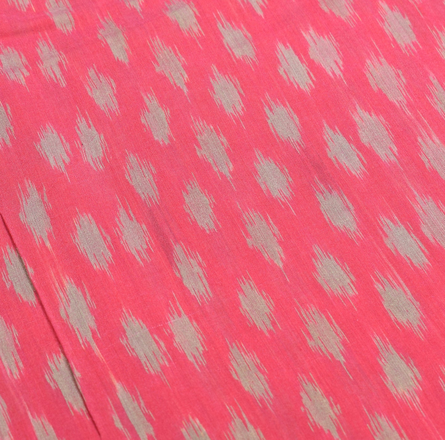 Sushila Vintage Dark Pink Saree Pochampally Handwoven Ikat Pure Cotton Silk Sari