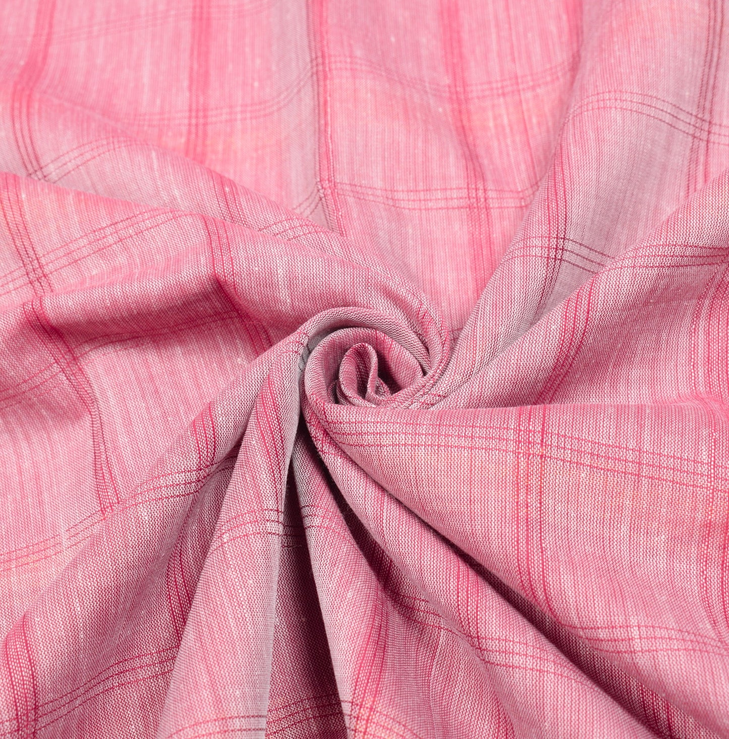 Sushila Vintage Pink Saree Art Cotton Silk Checks Body Elephant Border 6 YD Sari