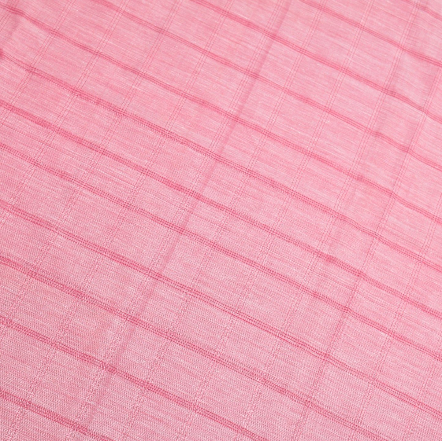Sushila Vintage Pink Saree Art Cotton Silk Checks Body Elephant Border 6 YD Sari