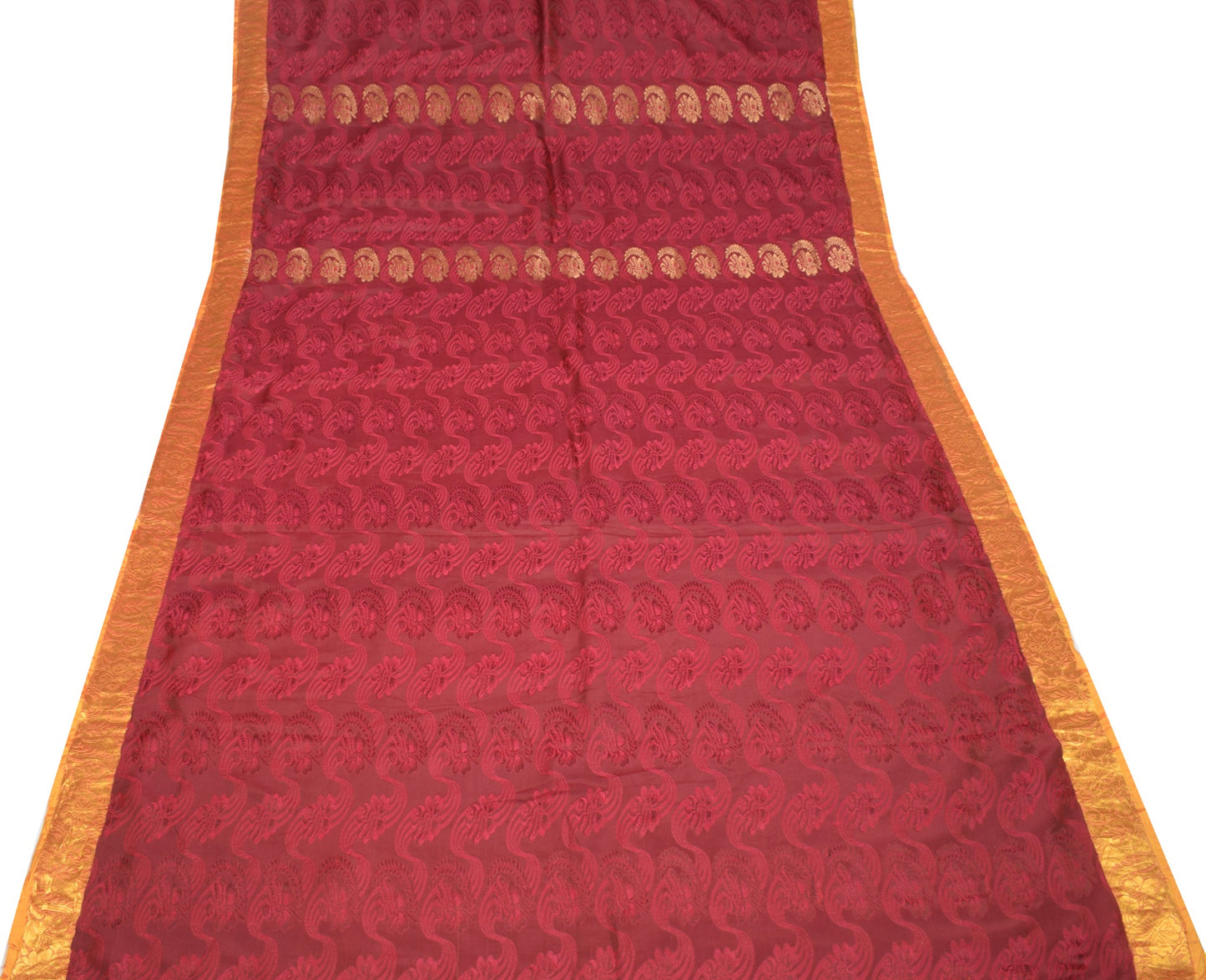 Sushila Vintage Heavy Magenta Kanjivaram Saree Pure Silk Zari Woven Floral Sari