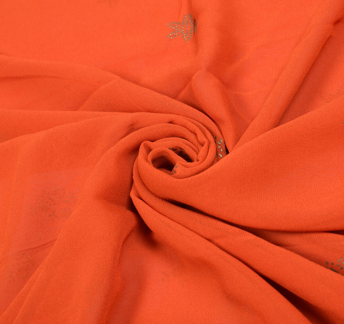 Sushila Vintage Rust Pure Georgette Saree Printed Banarasi Border Sari Fabric