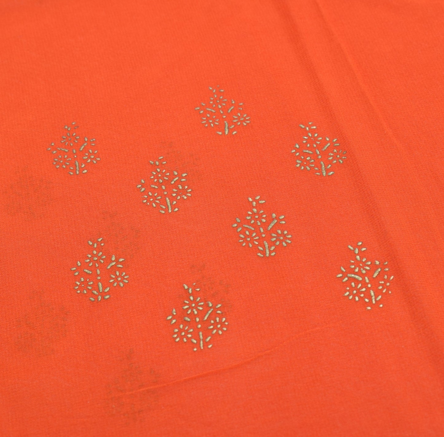Sushila Vintage Rust Pure Georgette Saree Printed Banarasi Border Sari Fabric