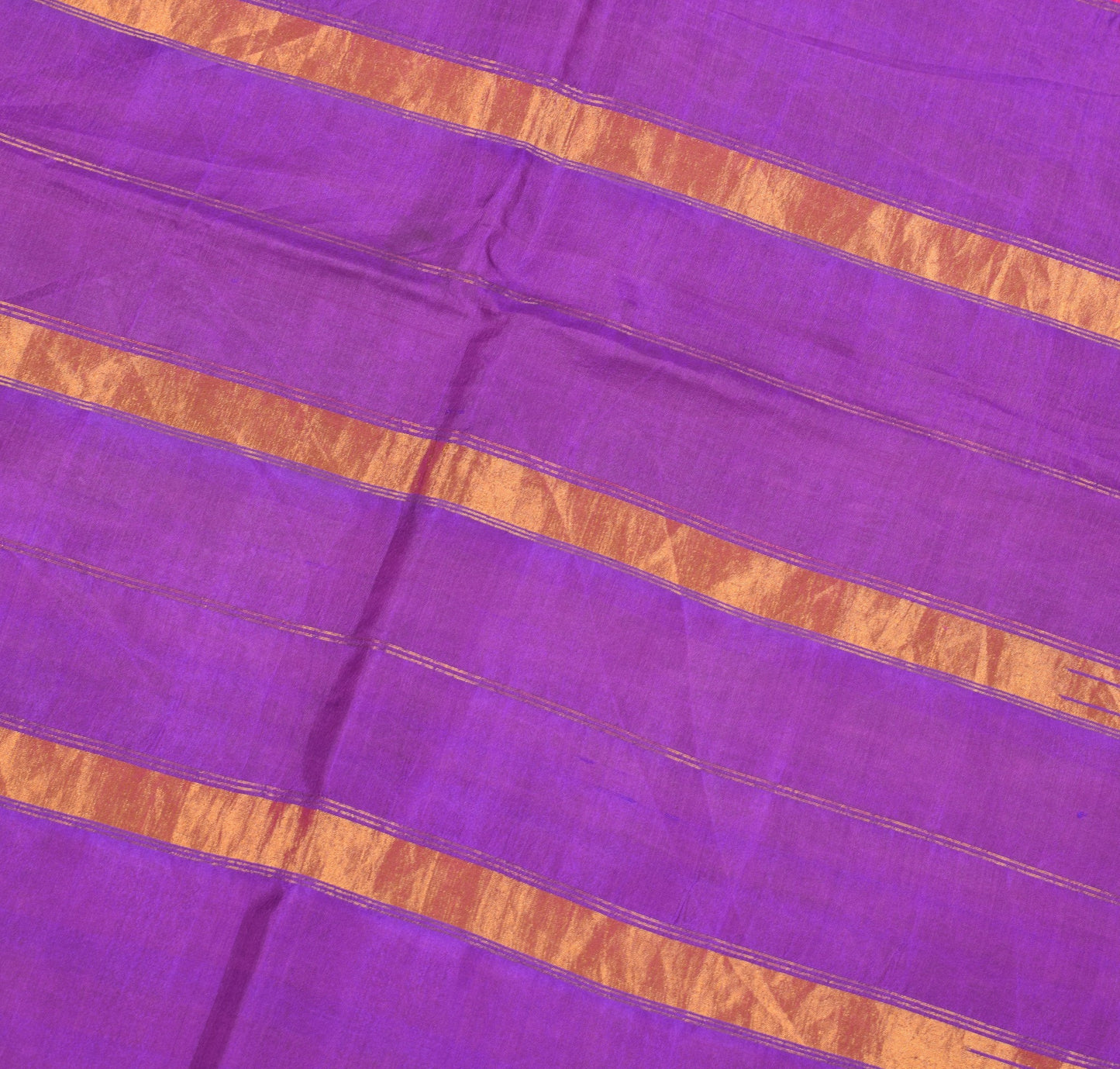 Sushila Vintage Magenta Narayanpet Saree 6Yard Handloom Silk Sari Contrast Pallu