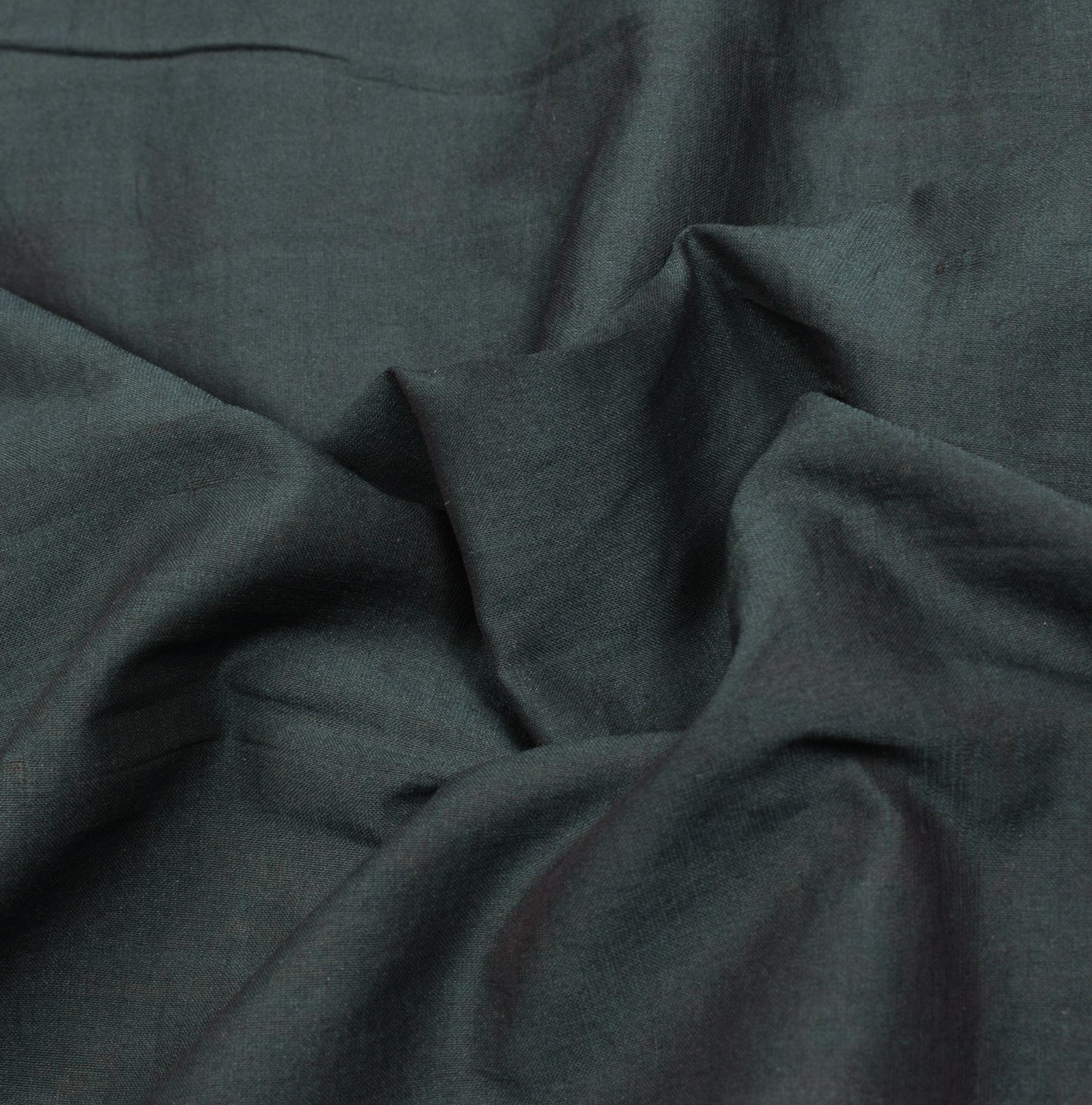 Sushila Vintage Dark Green Saree Hand Woven Pure Cotton Silk Sari Craft Fabric