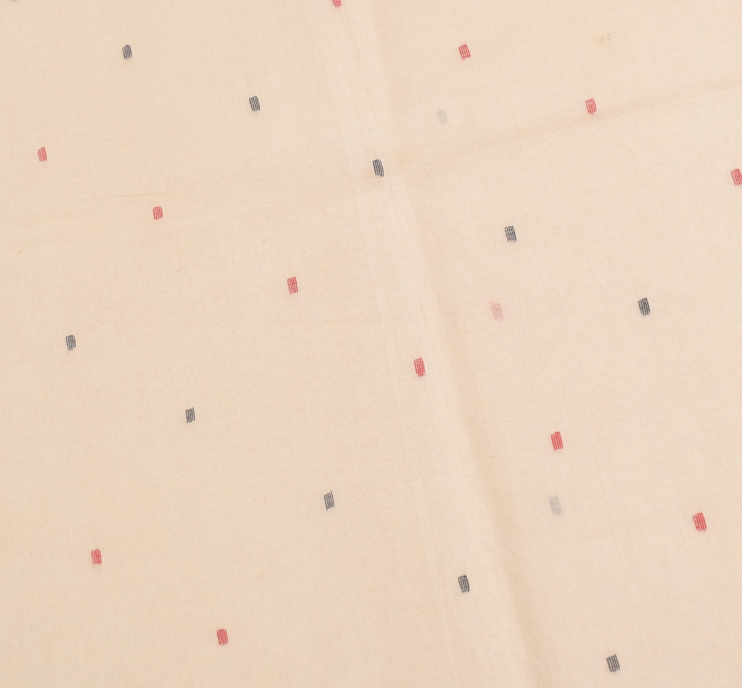 Sushila Vintage Bengal Tant Woven Saree with Ikat Border Pure Cotton Cream Sari