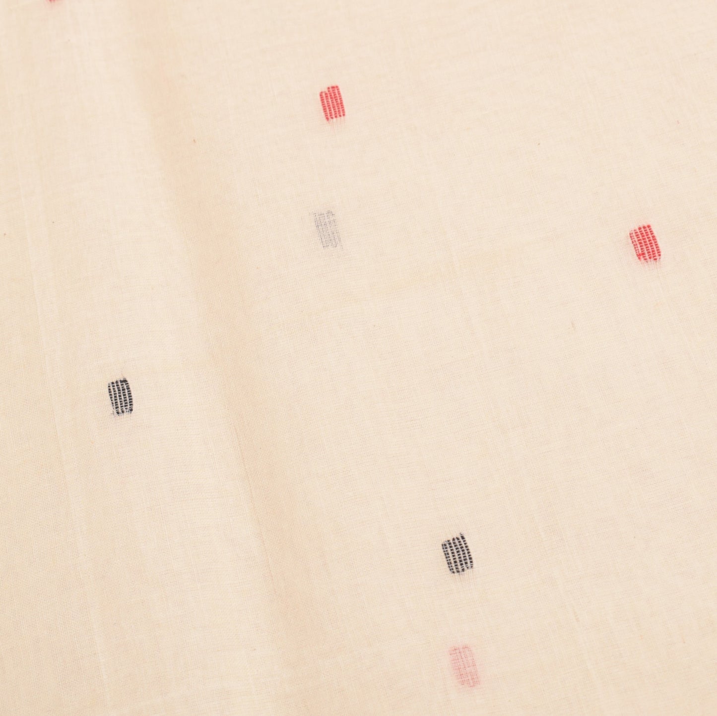 Sushila Vintage Bengal Tant Woven Saree with Ikat Border Pure Cotton Cream Sari