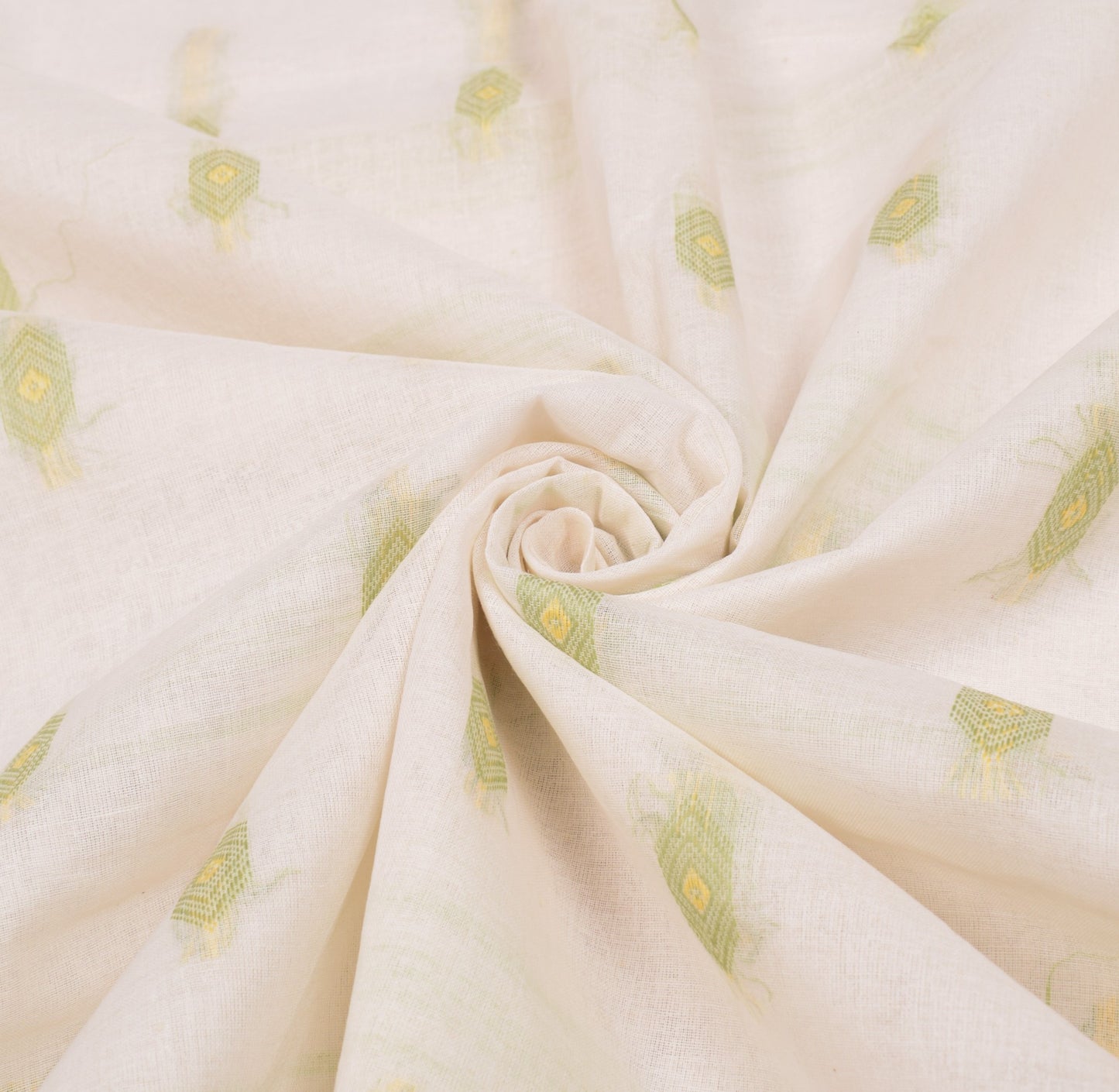 Sushila Vintage Kerala Handloom Saree Pure Cotton White Woven Sari Craft Fabric
