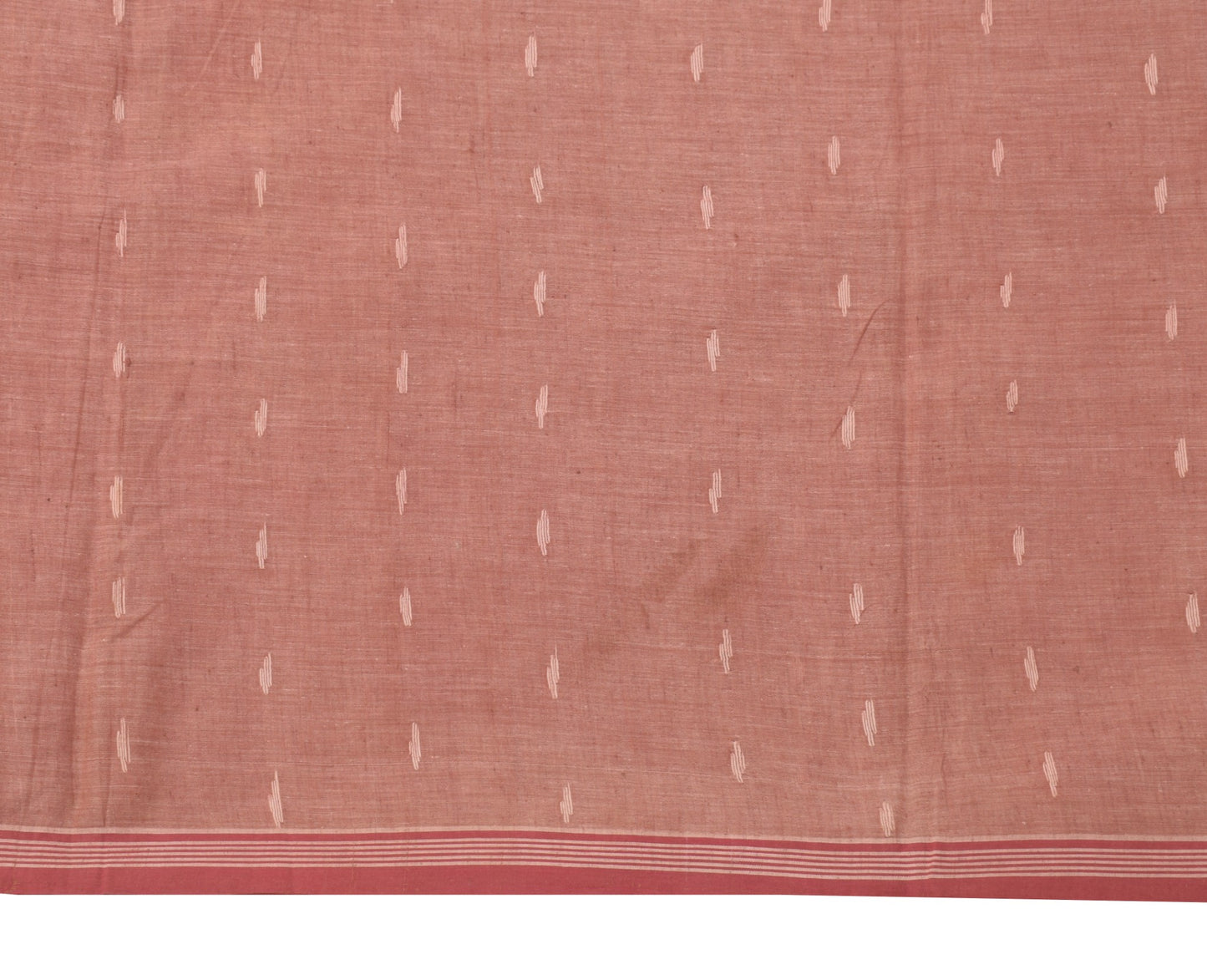 Sushila Vintage Bengal Tant Woven Saree Brown Pure Cotton Handloom Sari Fabric