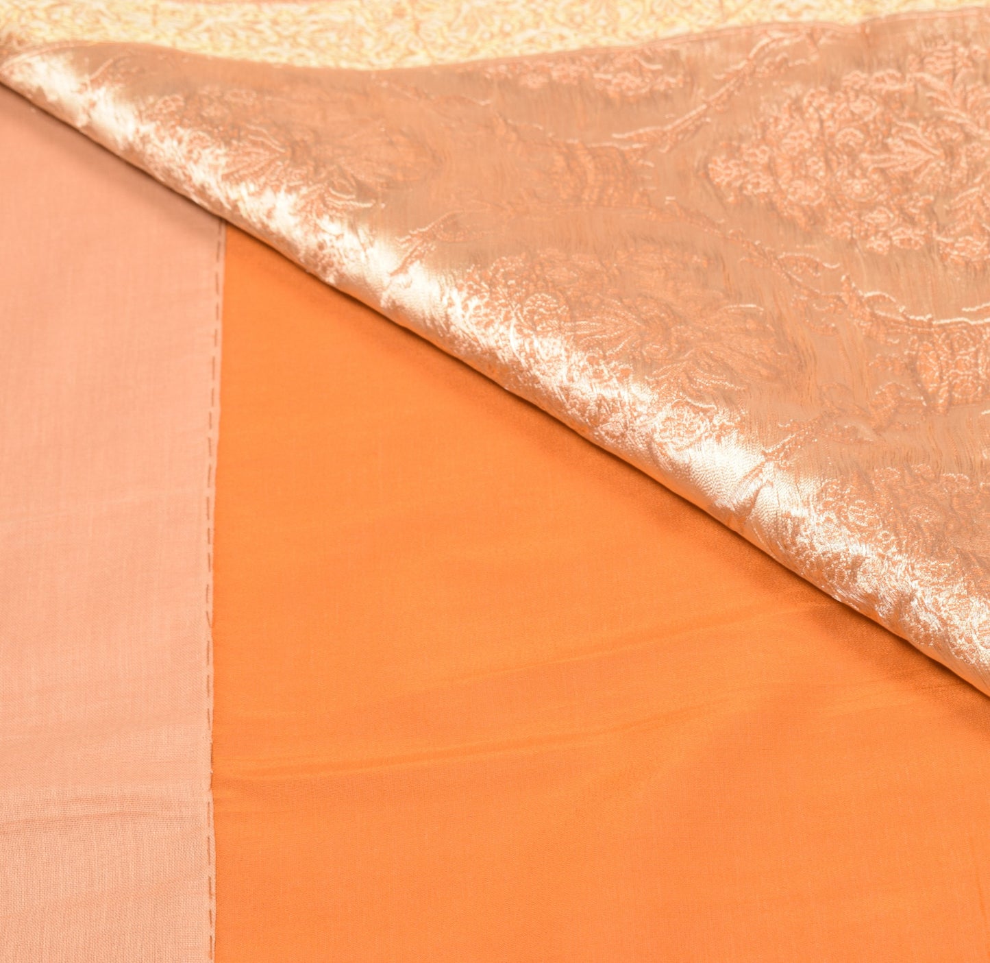 Sushila Vintage Orange Banarasi Pure Silk Saree Gold Zari Woven Sari 5Yd Fabric