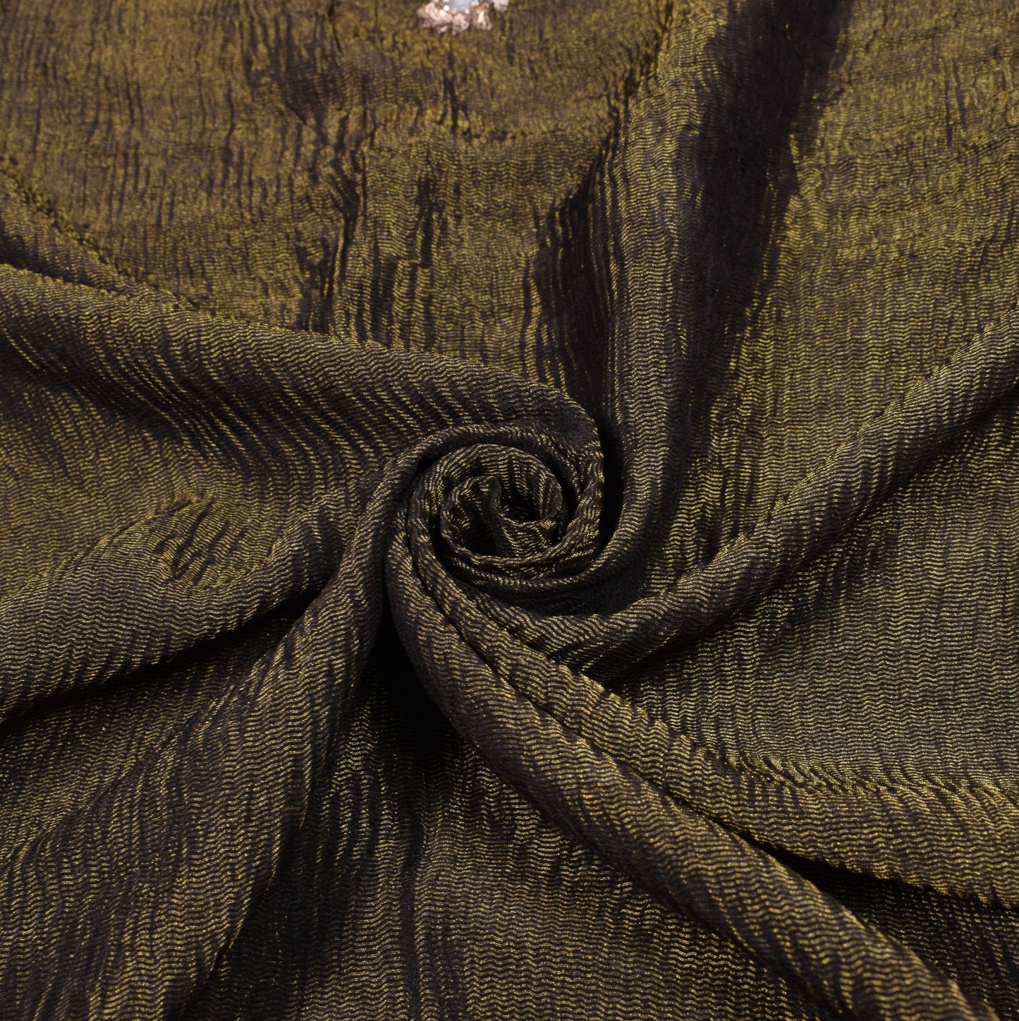 Sushila Vintage Pure Tissue Crush Saree Black HEAVY Zardozi Work 5YD Sari Fabric