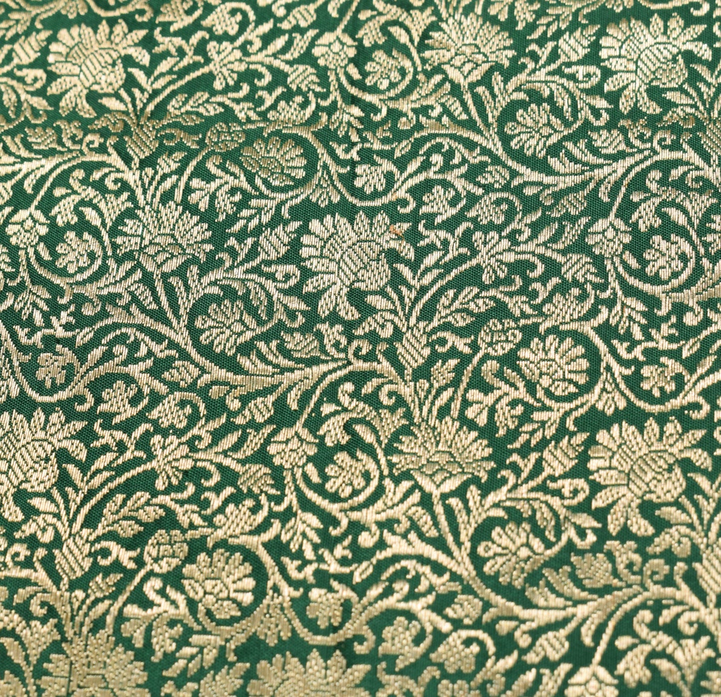 Sushila Vintage Green Banarasi Brocade Saree Pure Silk Gold Zari HEAVY 5YD Sari