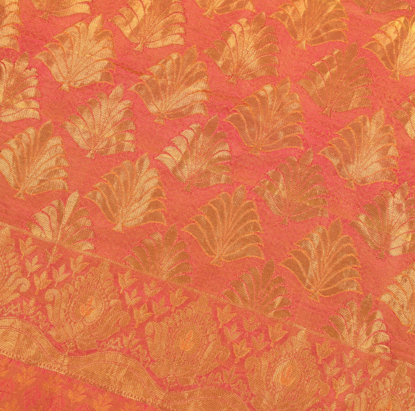 Sushila Vintage Light Yellow kanjivaram Saree Pure Silk Zari Brocade Sari Fabric