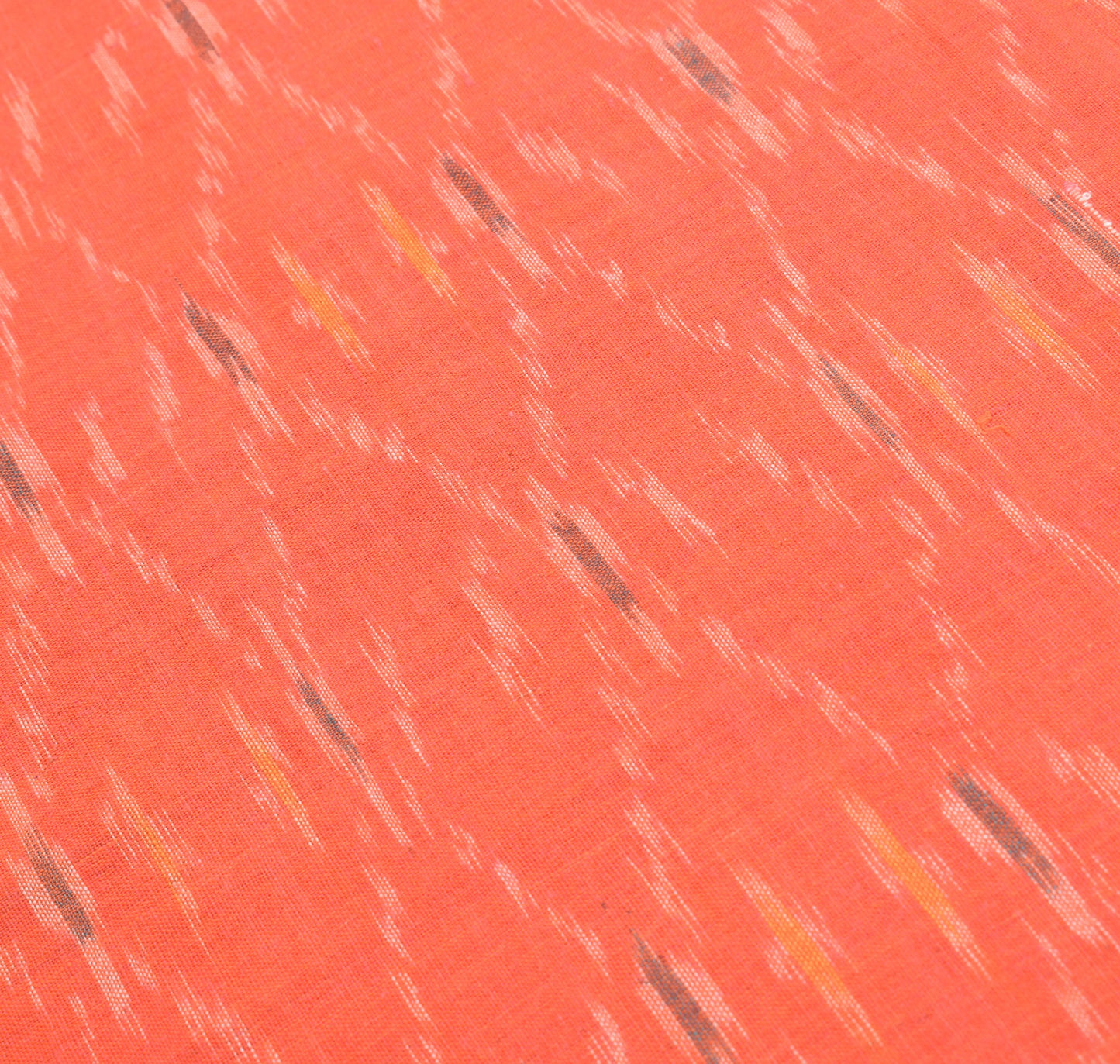 Sushila Vintage Pure Cotton Saree Orange Handwoven Pochampally Ikat Sari Fabric