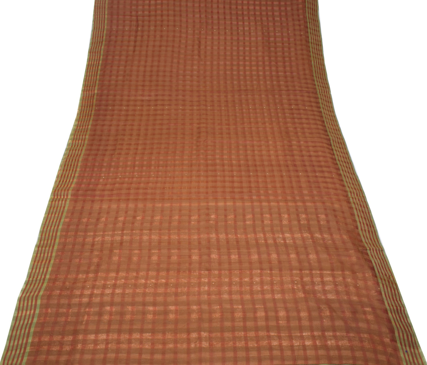 Sushila Vintage Maroon Green Saree Pure Cotton Silk Zari Woven Sari Craft Fabric