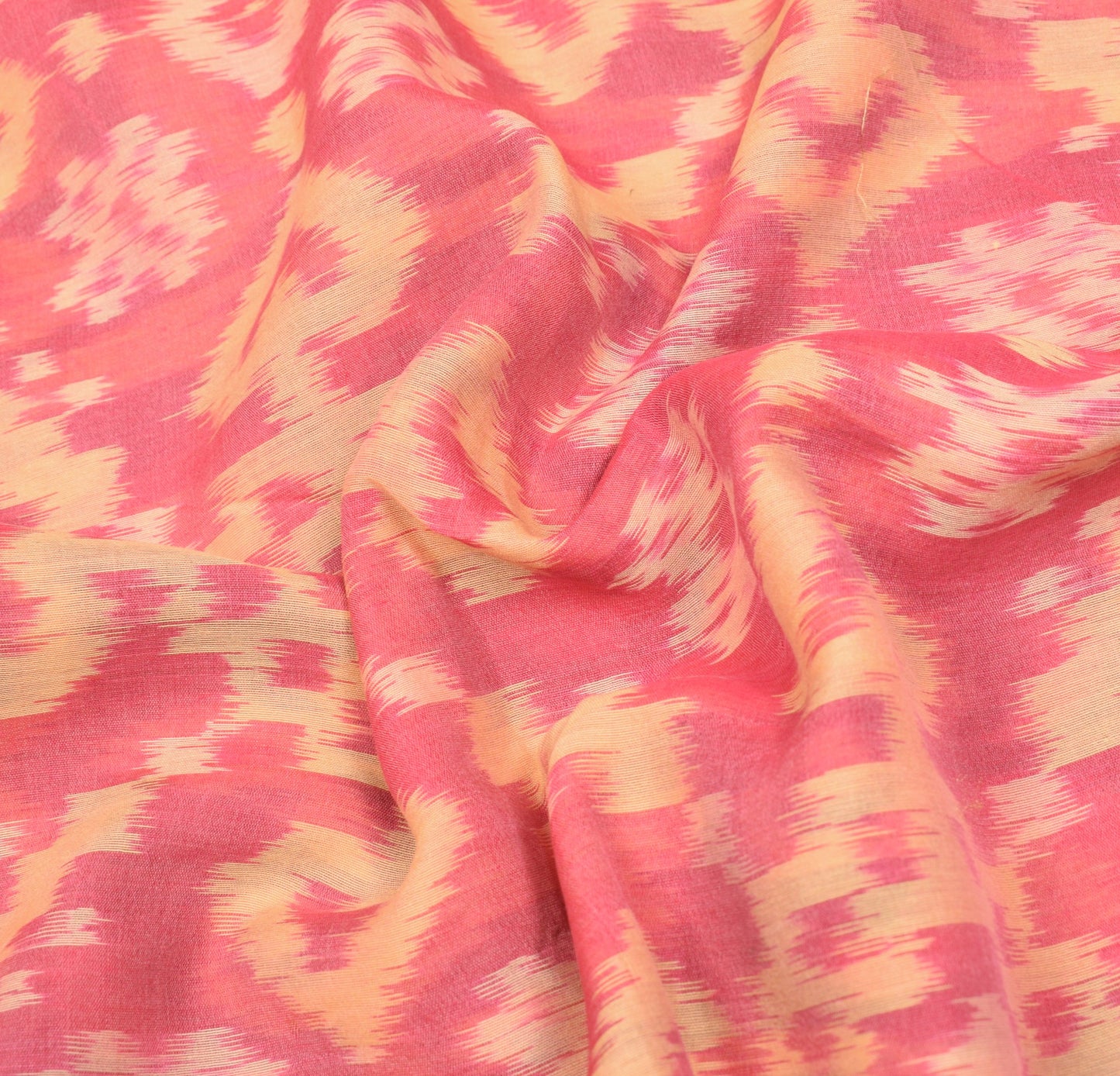 Sushila Vintage Pink Saree Pochampally Handwoven Ikat Pure Cotton Silk 5YD Sari