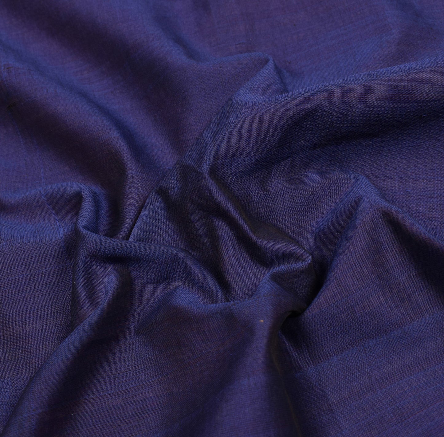 Sushila Vintage Blue Plain Saree Rudraksh Woven Pure Cotton Handloom Sari Fabric