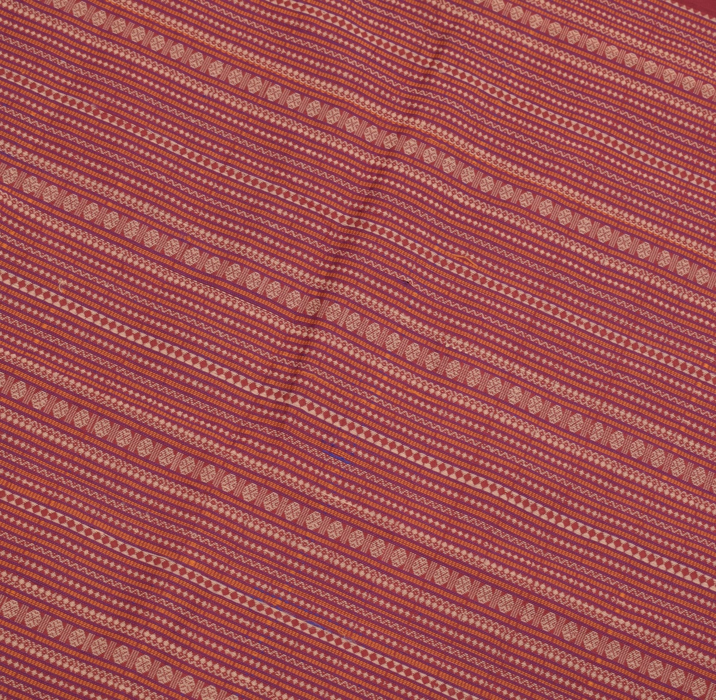 Sushila Vintage Blue Plain Saree Rudraksh Woven Pure Cotton Handloom Sari Fabric