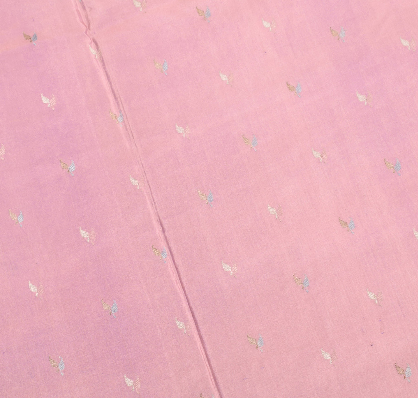 Sushila Vintage Pure Banarasi Silk Saree Pink Base Purple Border Pallu 5YD Sari
