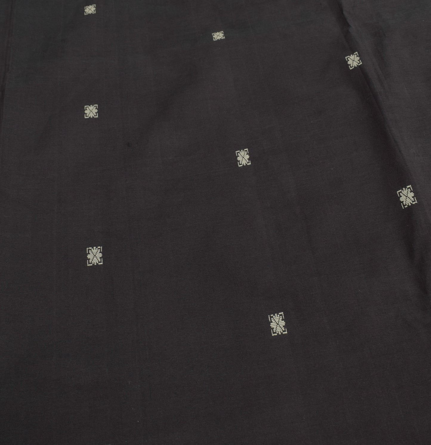 Sushila Vintage Dark Brown Cream Saree Pure Cotton Annapakshi Woven Sari Fabric