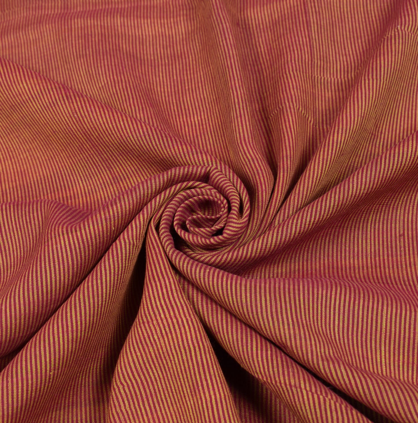Sushila Vintage Pure Handloom Cotton Saree Stripes Woven Maroon 5YD Sari Fabric