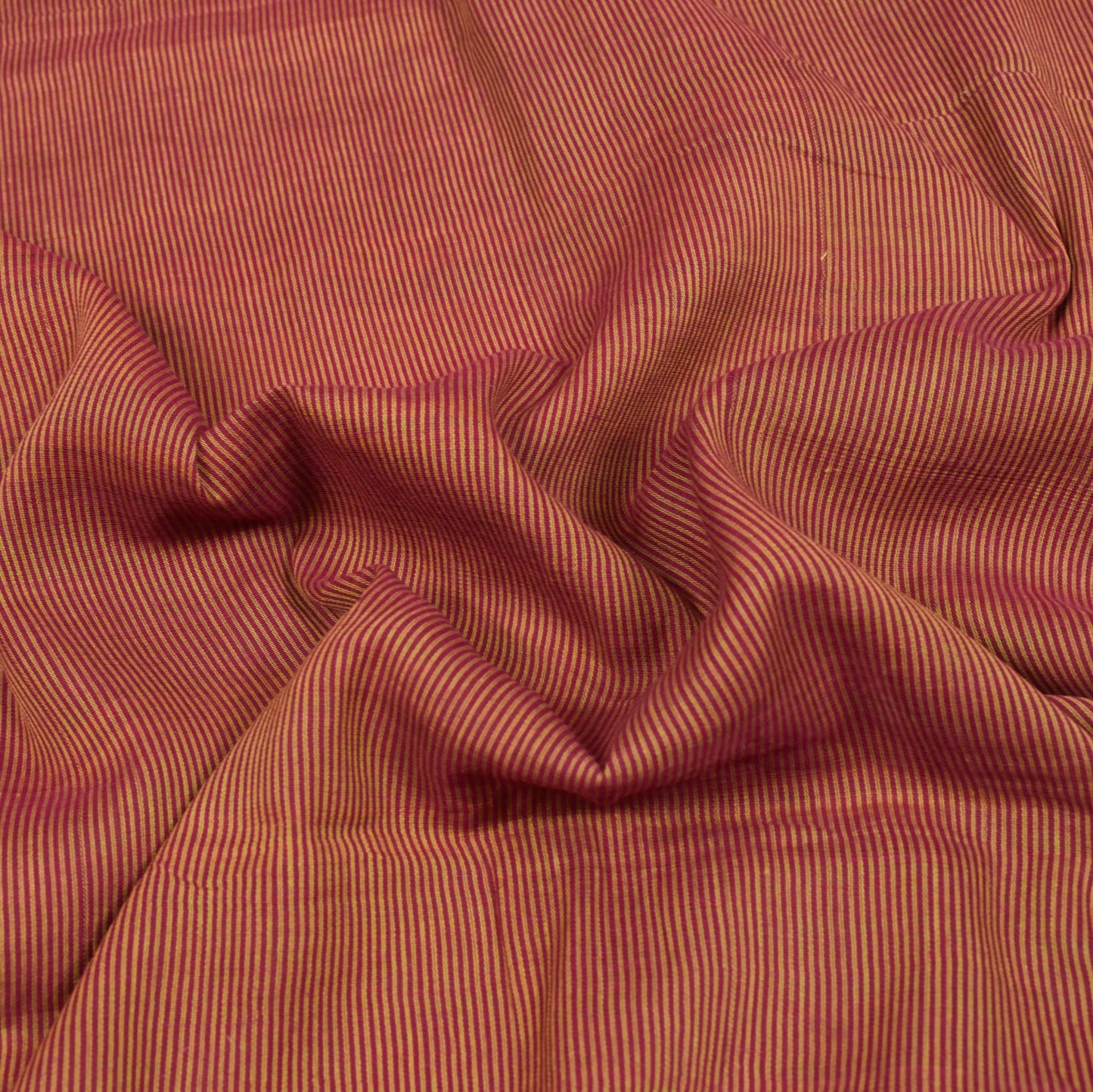 Sushila Vintage Pure Handloom Cotton Saree Stripes Woven Maroon 5YD Sari Fabric