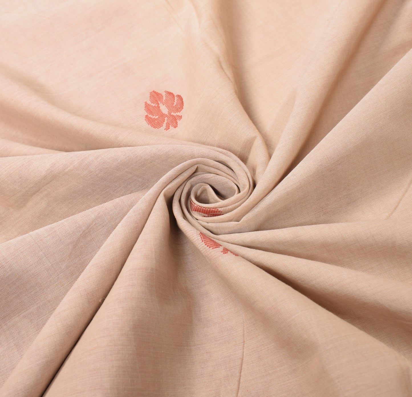 Sushila Vintage Hand Woven Floral Saree Pure Cotton Shade of Brown Sari Fabric