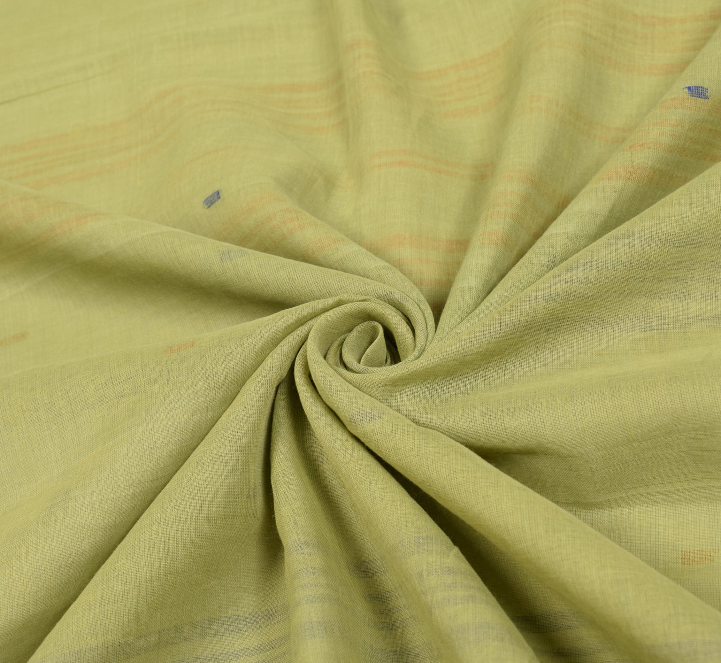 Sushila Vintage Bengal Tant Woven Saree Pure Cotton Green Handloom Sari Fabric