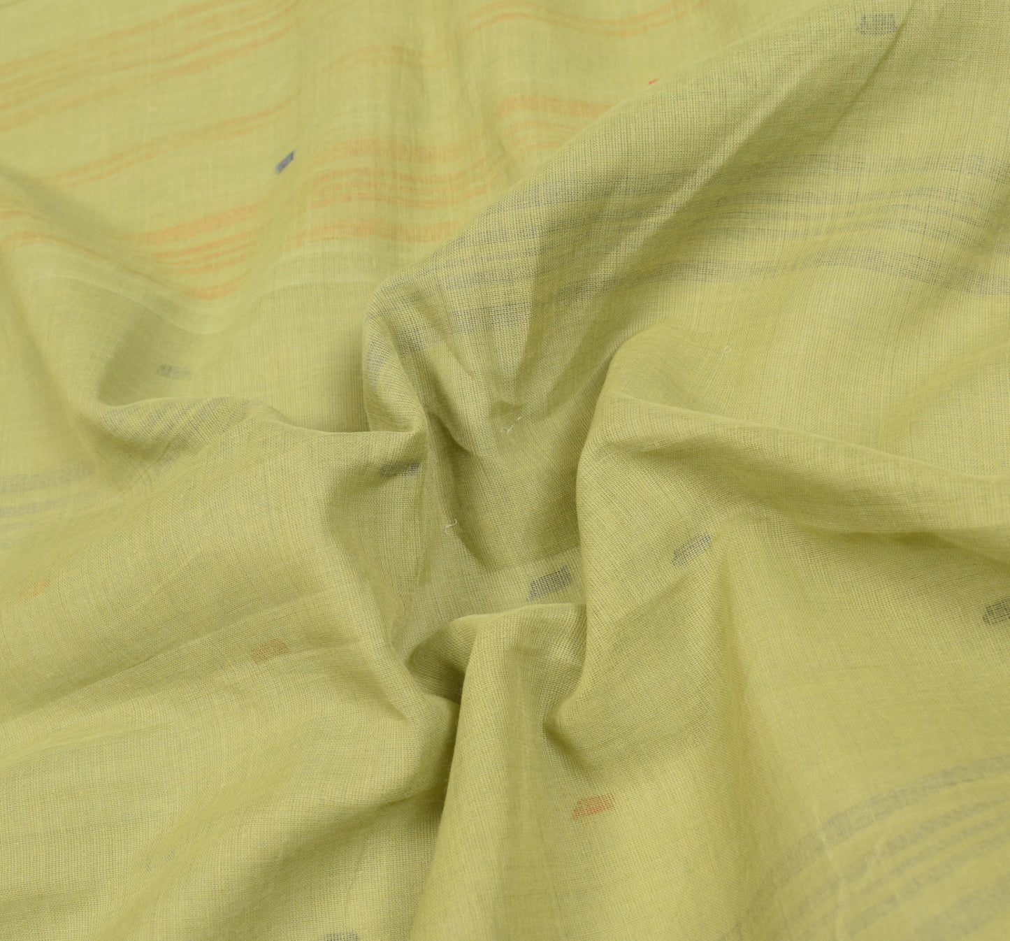 Sushila Vintage Bengal Tant Woven Saree Pure Cotton Green Handloom Sari Fabric